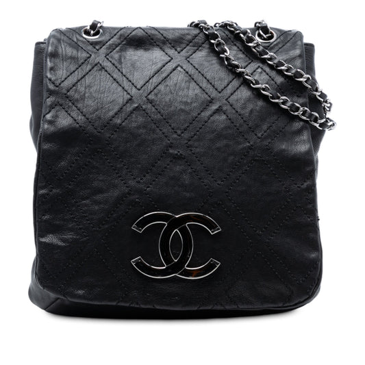 Chanel Large Calfskin Diamond Stitch Crossbody
