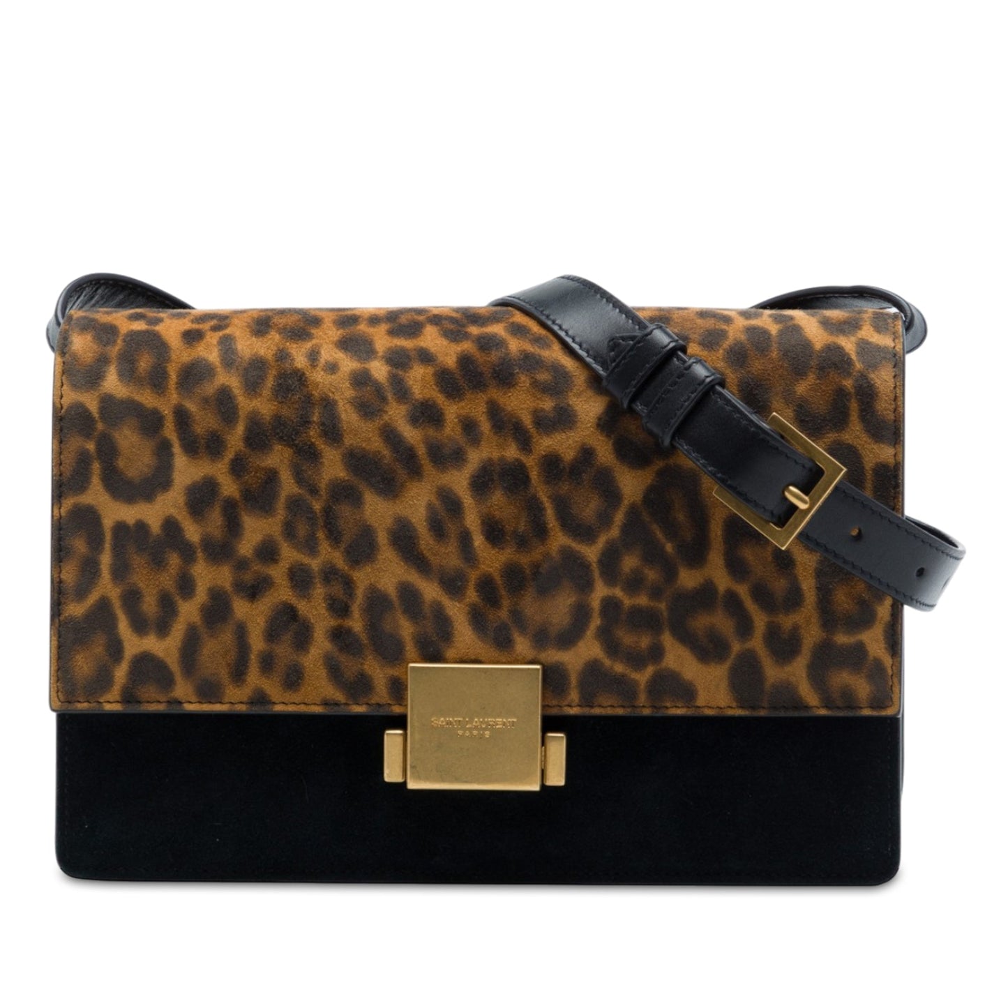 Saint Laurent Medium Calfskin and Leopard Printed Suede Bellechasse Bag
