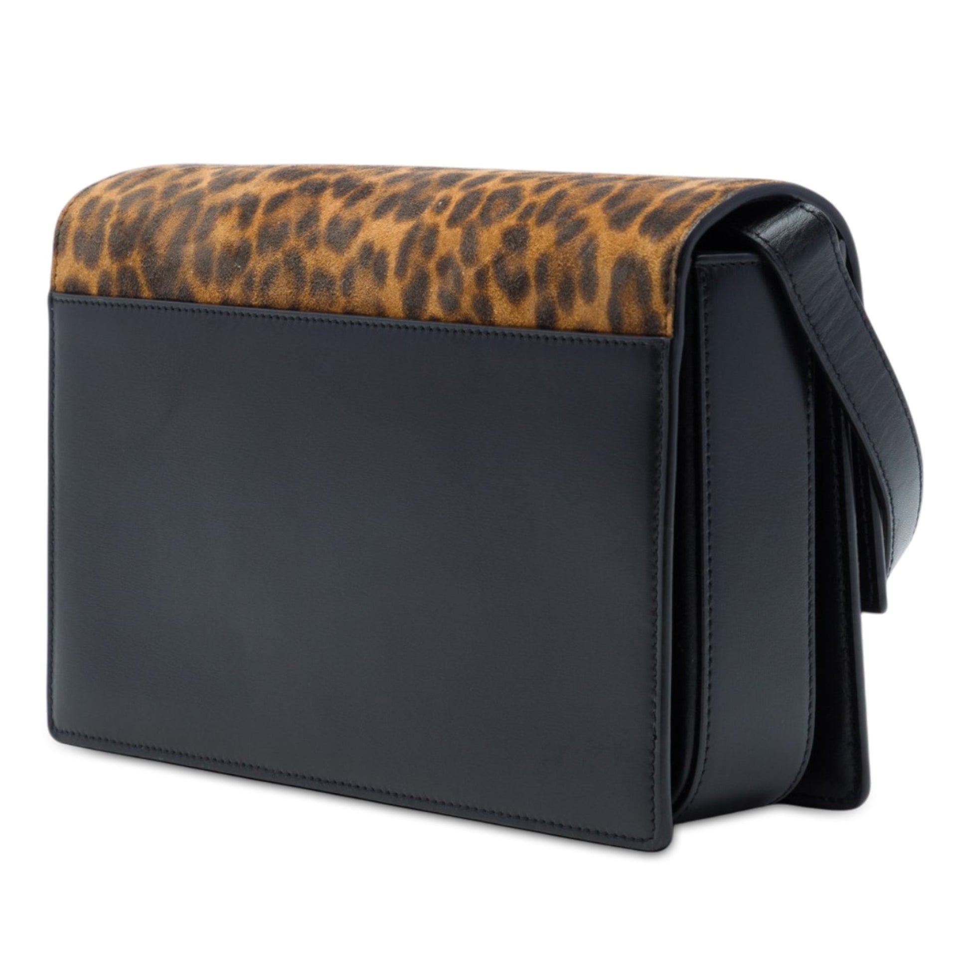 Saint Laurent Medium Calfskin and Leopard Printed Suede Bellechasse Bag