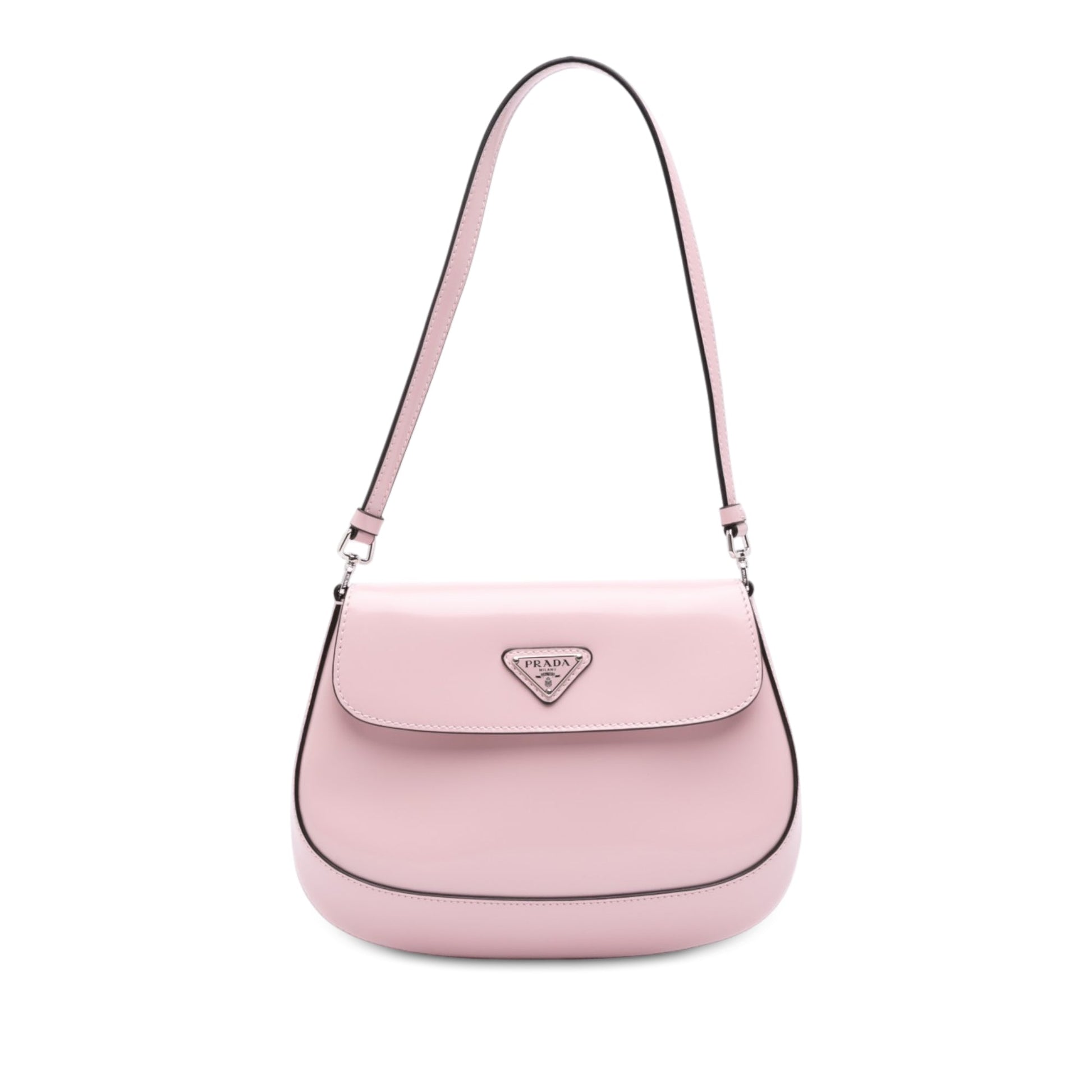 Prada Spazzolato Leather Cleo Flap Shoulder Bag