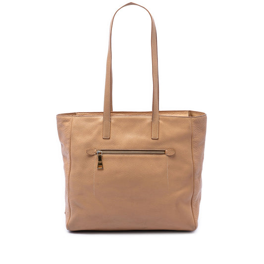 Prada Vitello Daino Shopper Tote — Brown