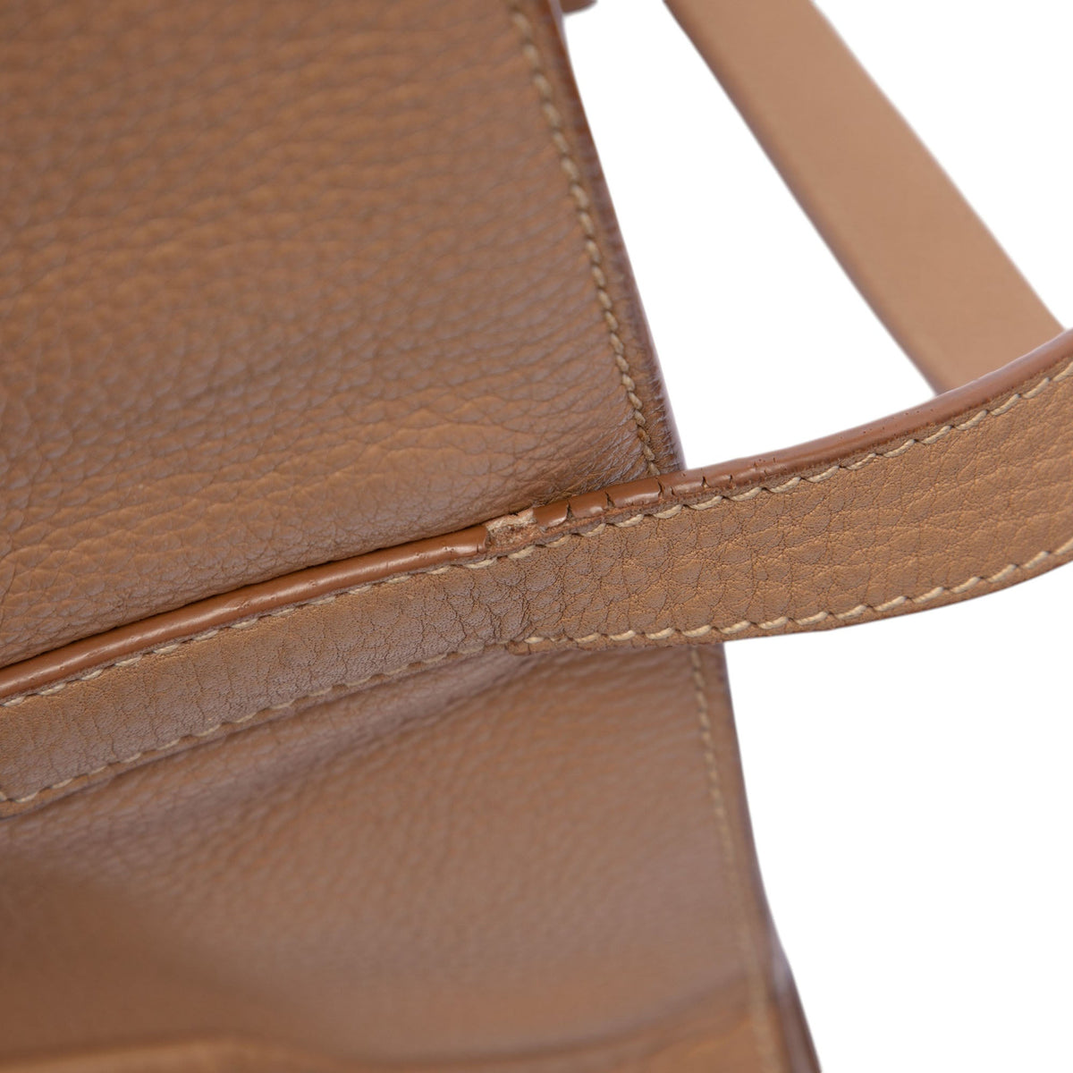 Prada Vitello Daino Shopper Tote — Brown