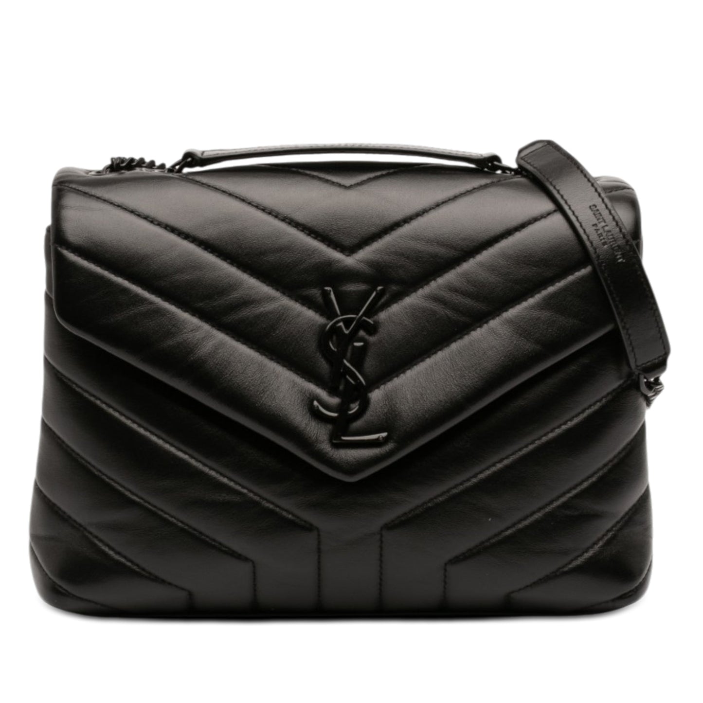 Saint Laurent Small Matelasse Calfskin Monogram Monochrome LouLou Shoulder Bag