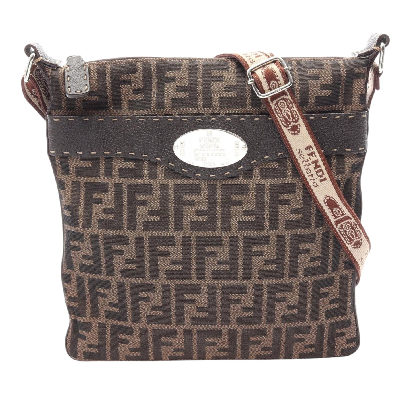 Fendi Zucca Canvas Selleria Crossbody