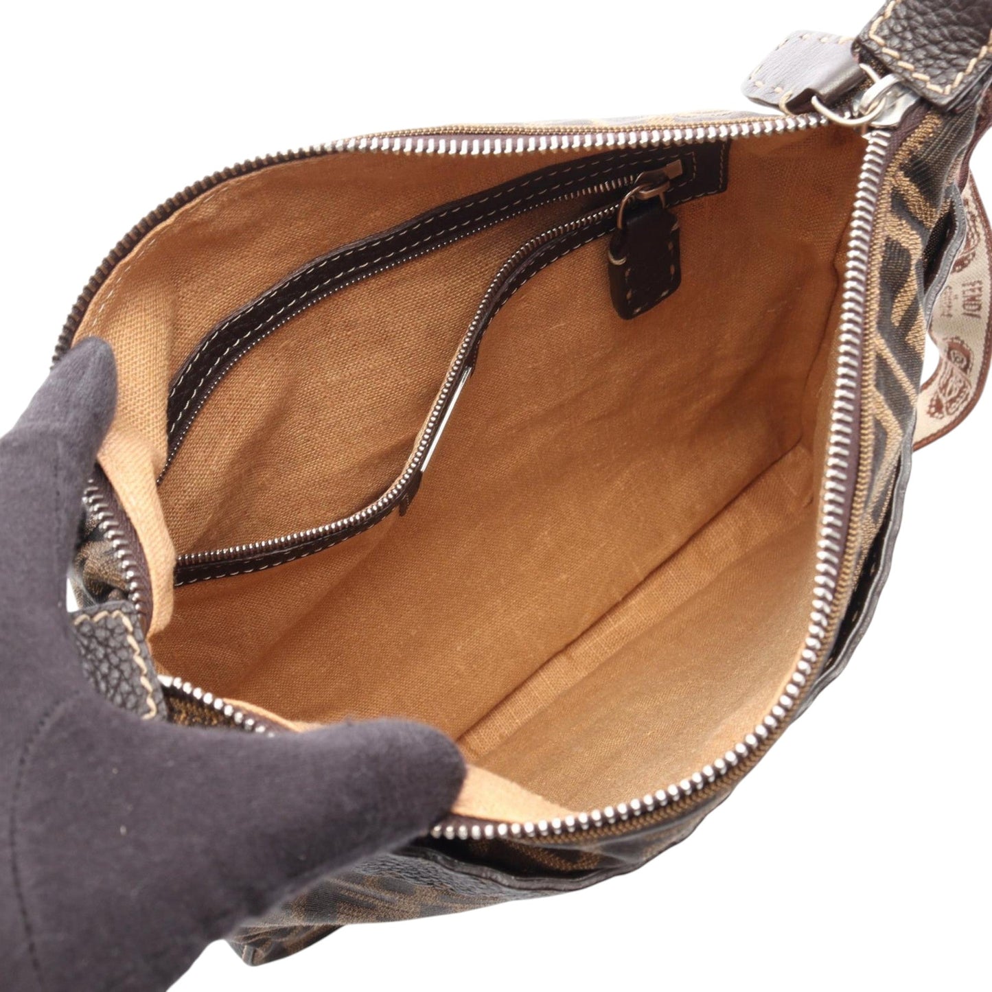 Fendi Zucca Canvas Selleria Crossbody