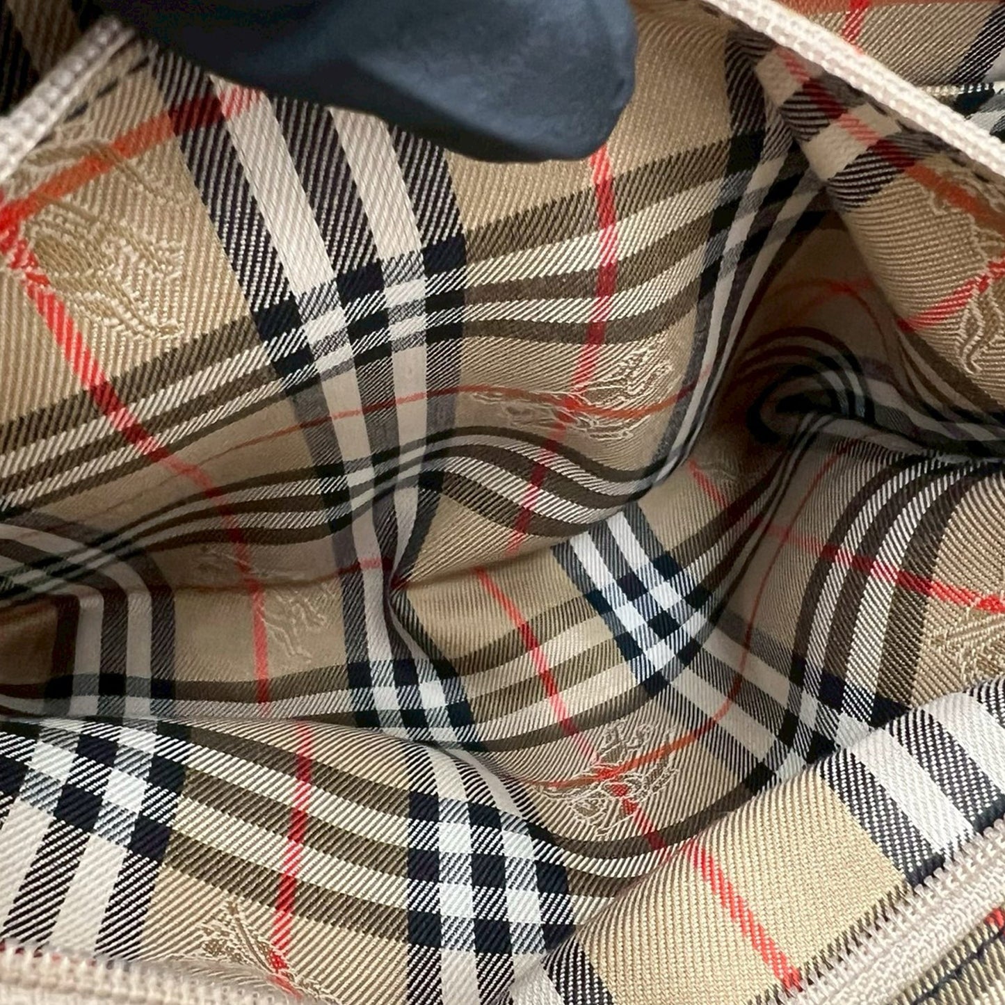 Burberry House Check Trimmed Leather Shoulder Bag