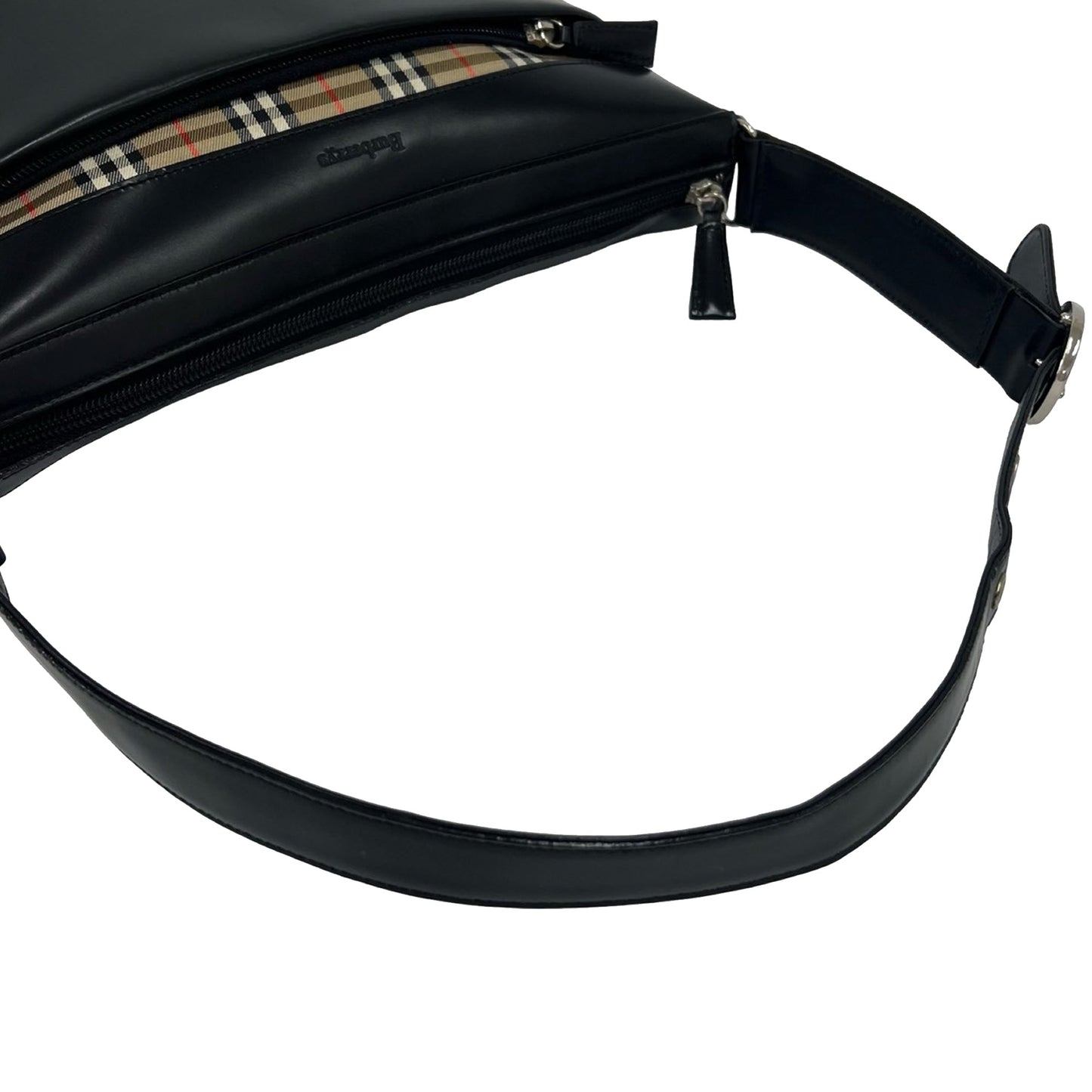 Burberry House Check Trimmed Leather Shoulder Bag