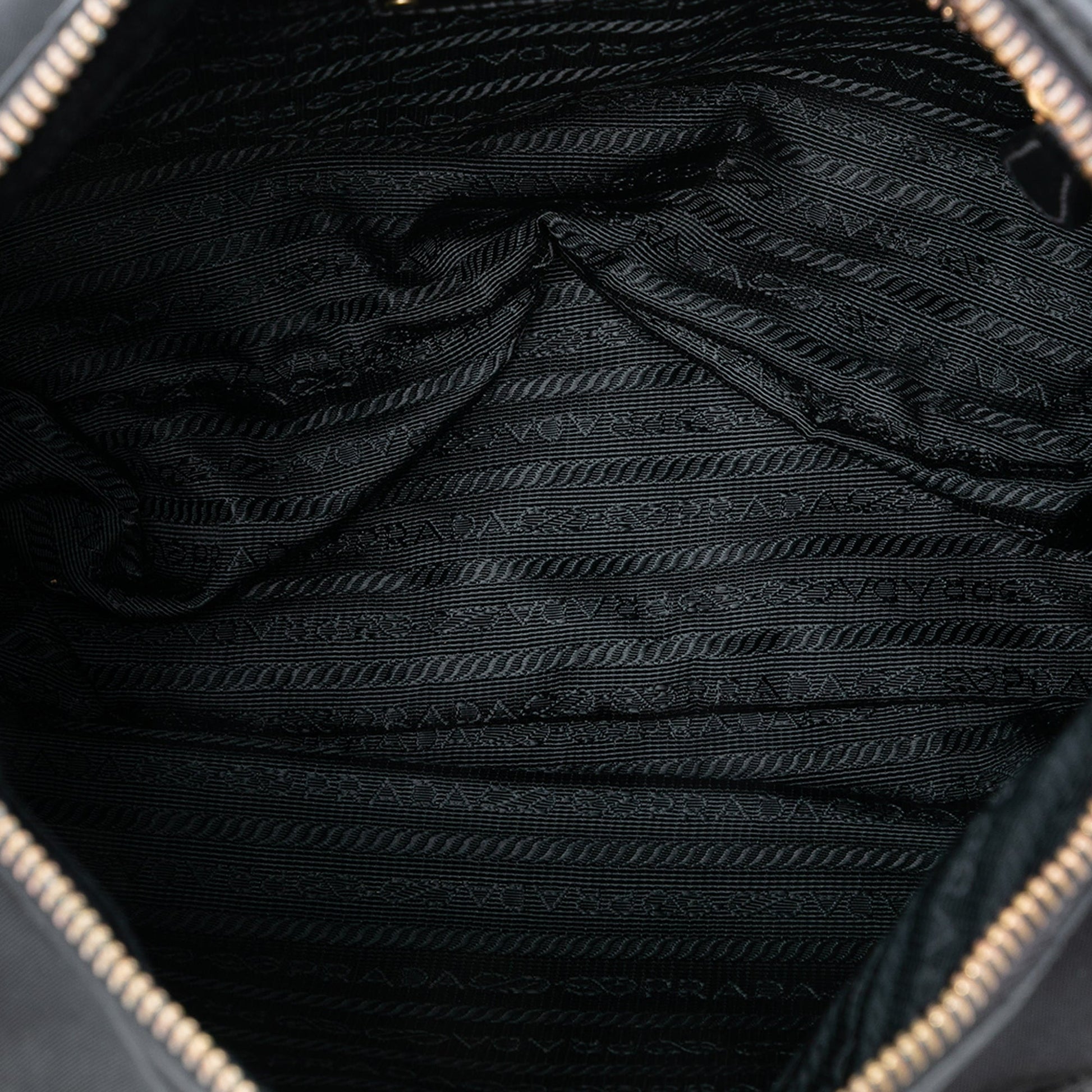 Prada Saffiano Trimmed Tessuto Zip Top Shoulder Bag