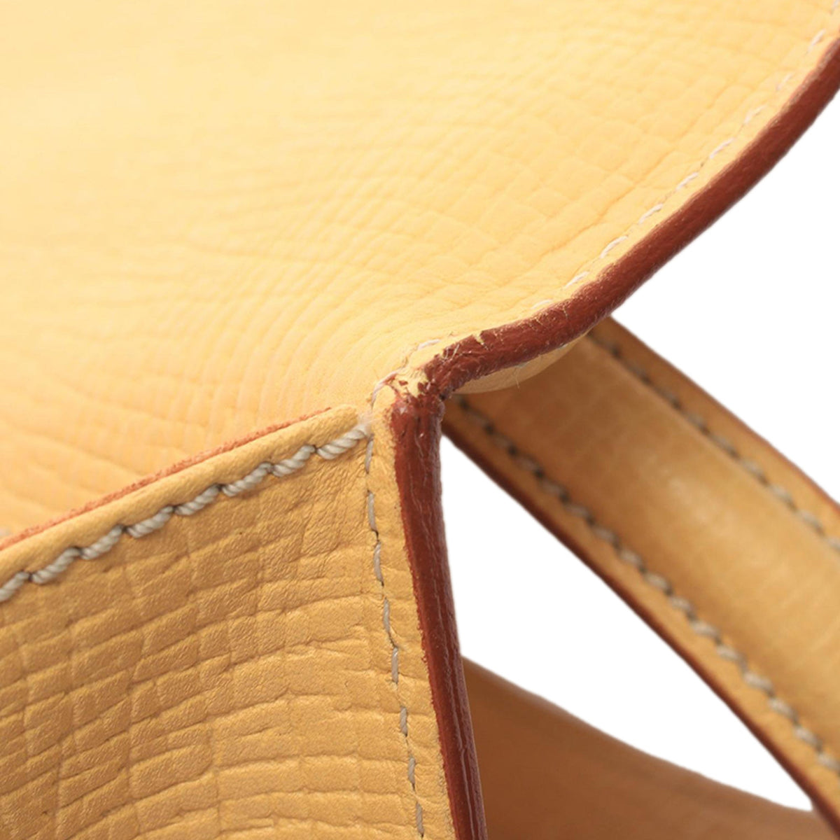 LOEWE Textured Leather Barcelona Top Handle Bag — Yellow