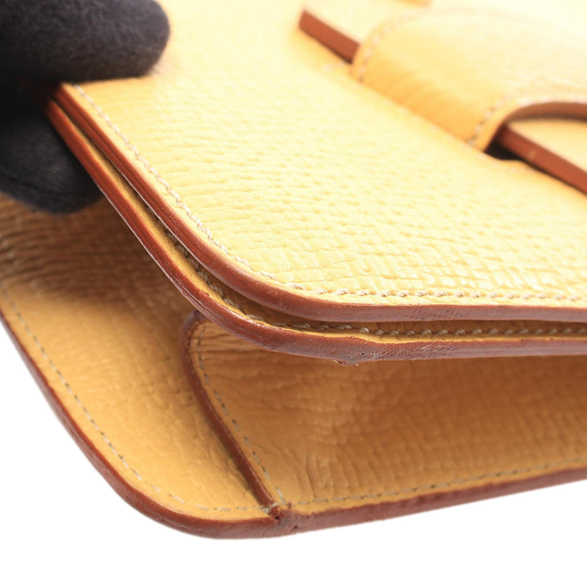 LOEWE Textured Leather Barcelona Top Handle Bag — Yellow