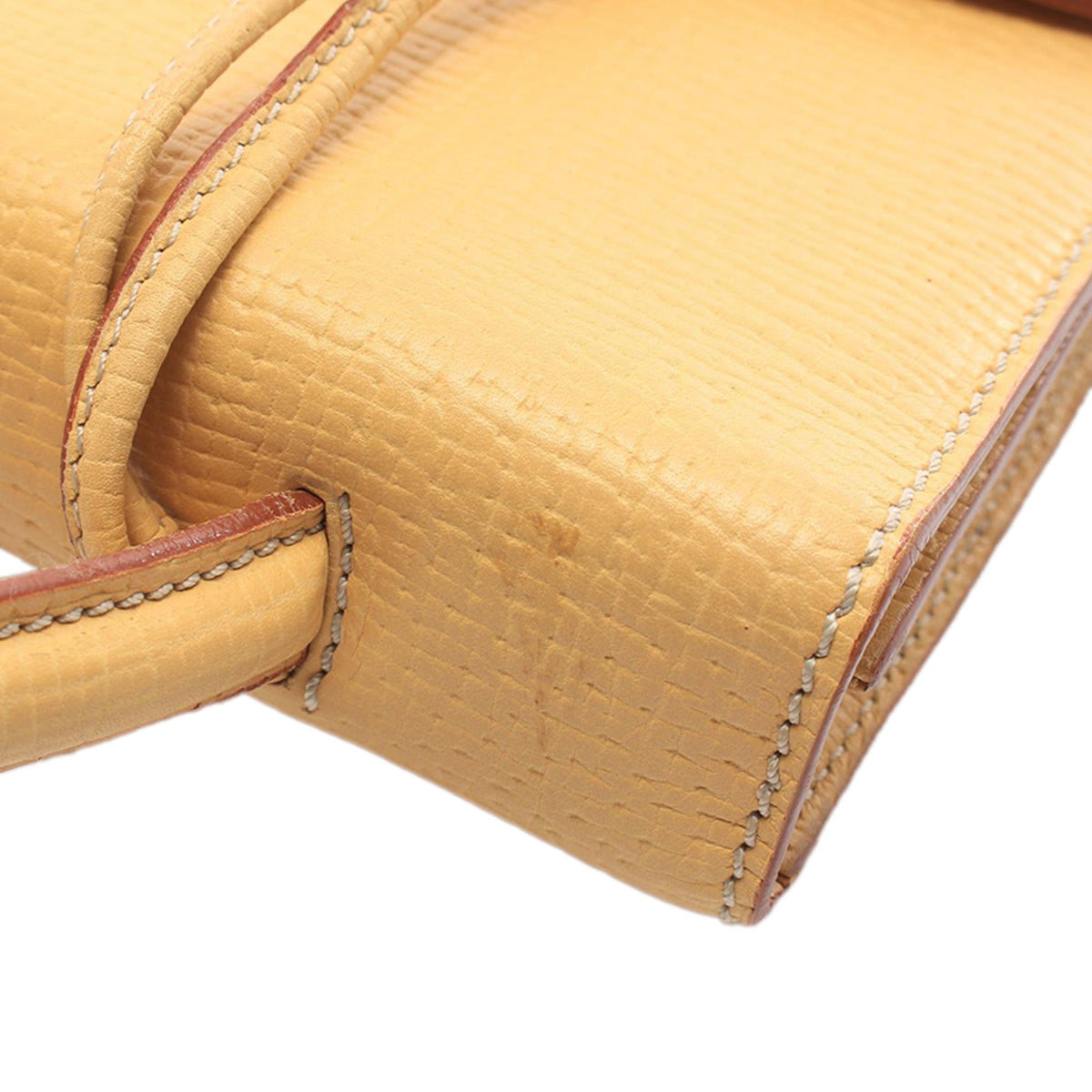 LOEWE Textured Leather Barcelona Top Handle Bag — Yellow