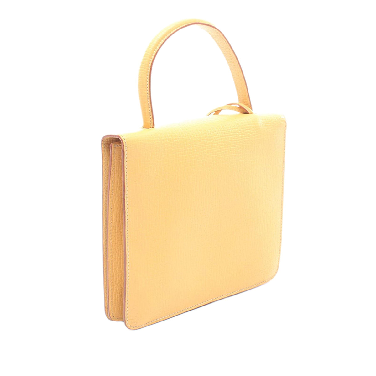 LOEWE Textured Leather Barcelona Top Handle Bag — Yellow