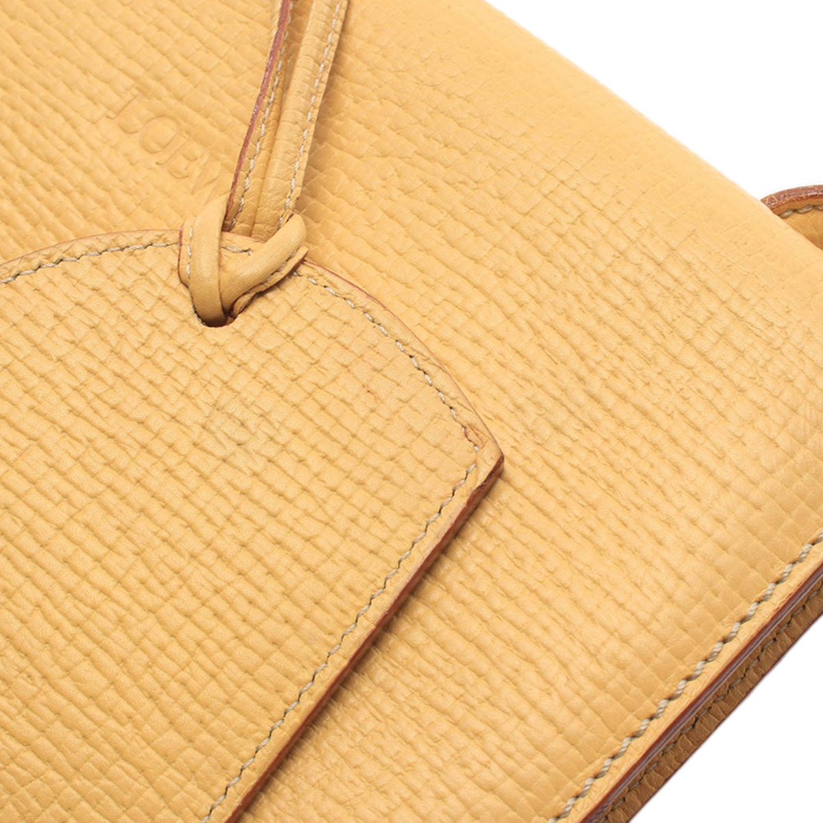 LOEWE Textured Leather Barcelona Top Handle Bag — Yellow