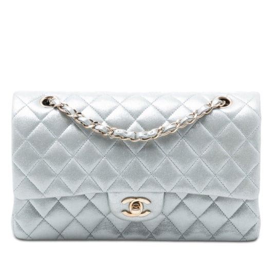 Medium Classic Iridescent Lambskin Double Flap