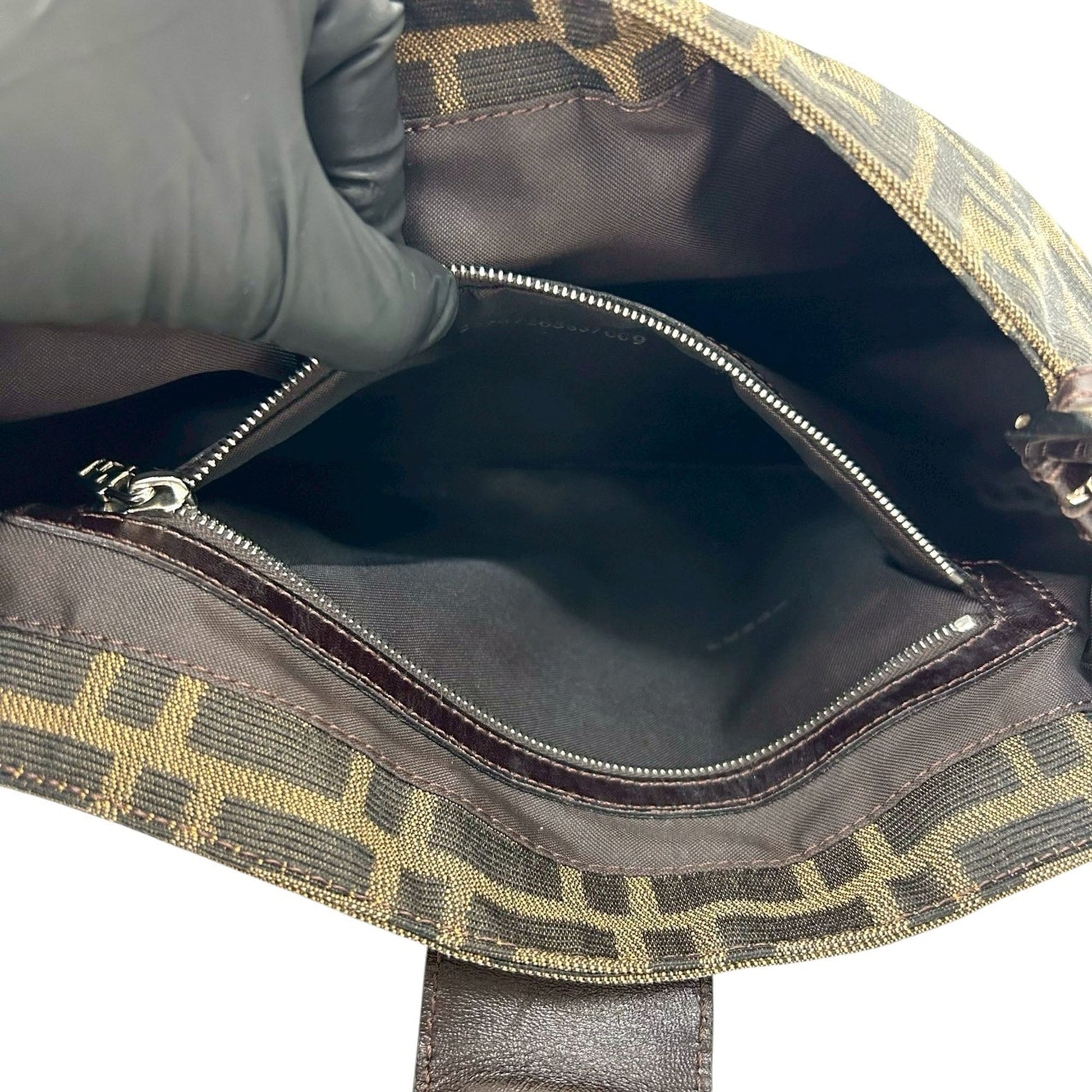 Fendi Zucca Canvas Shoulder Bag