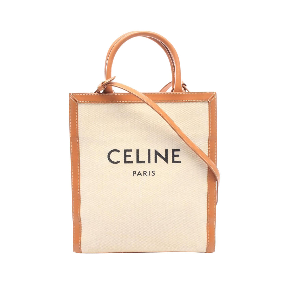Celine Small Vertical Cabas Satchel — Beige