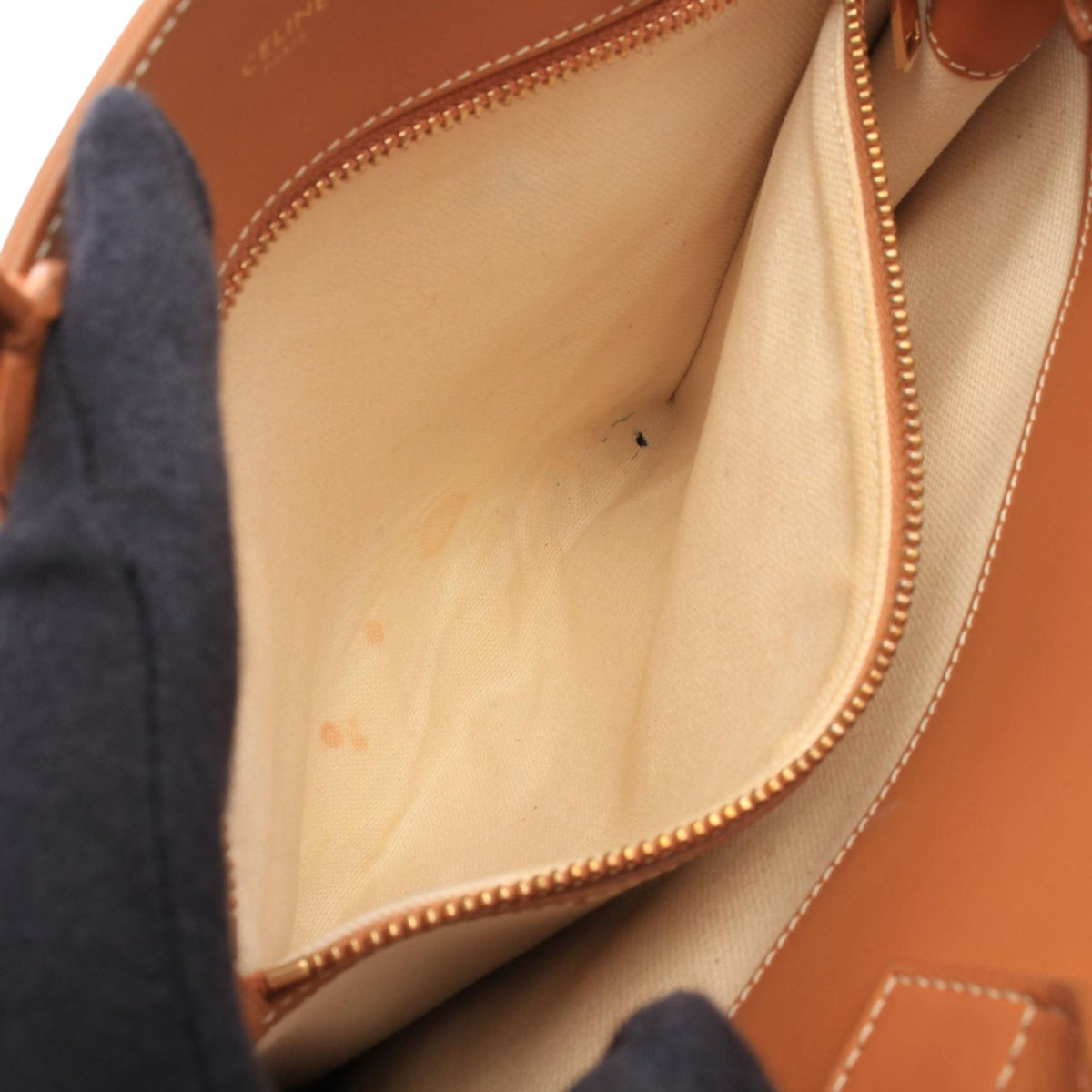 Celine Small Vertical Cabas Satchel — Beige