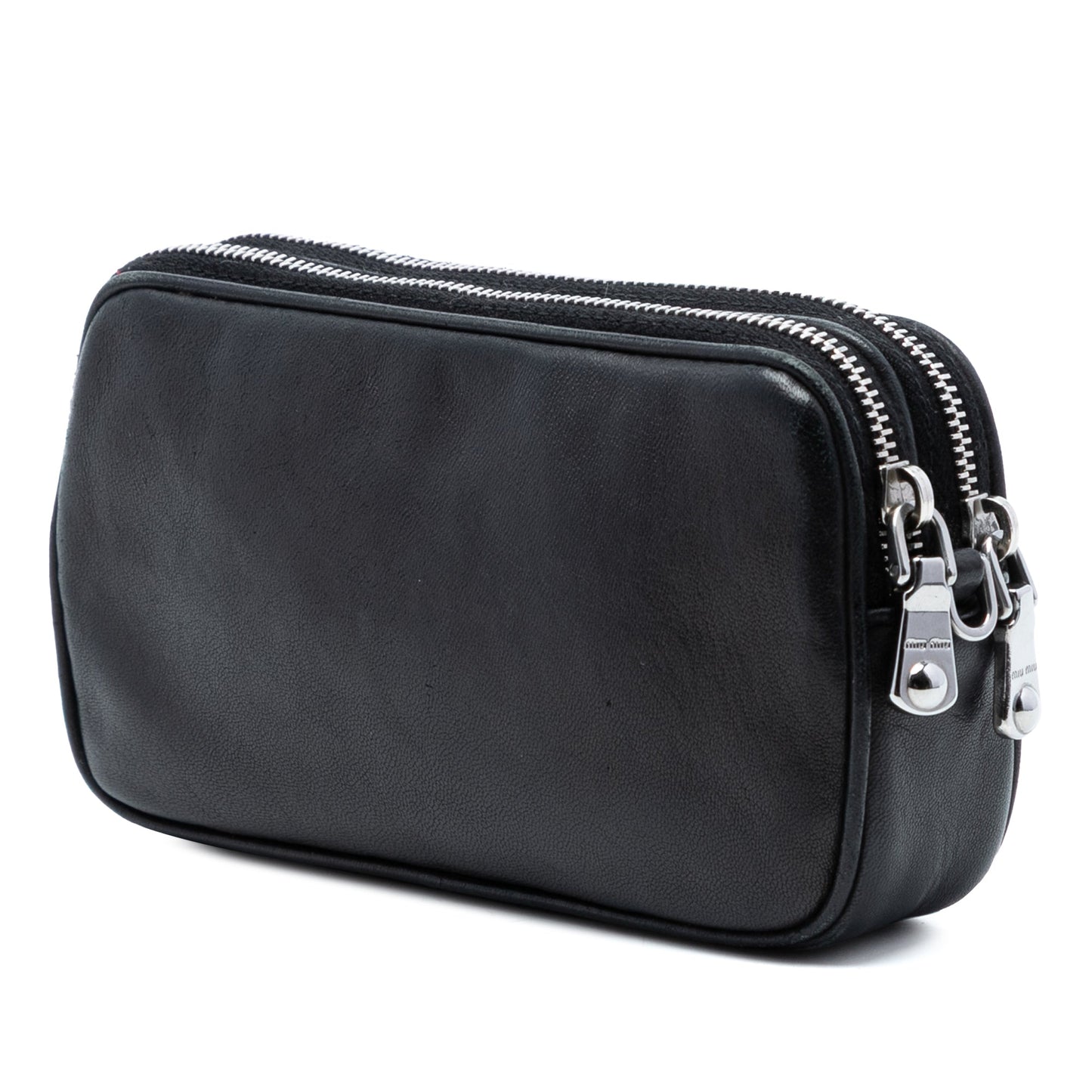 Miu Miu Studded Leather Double Zip Crossbody