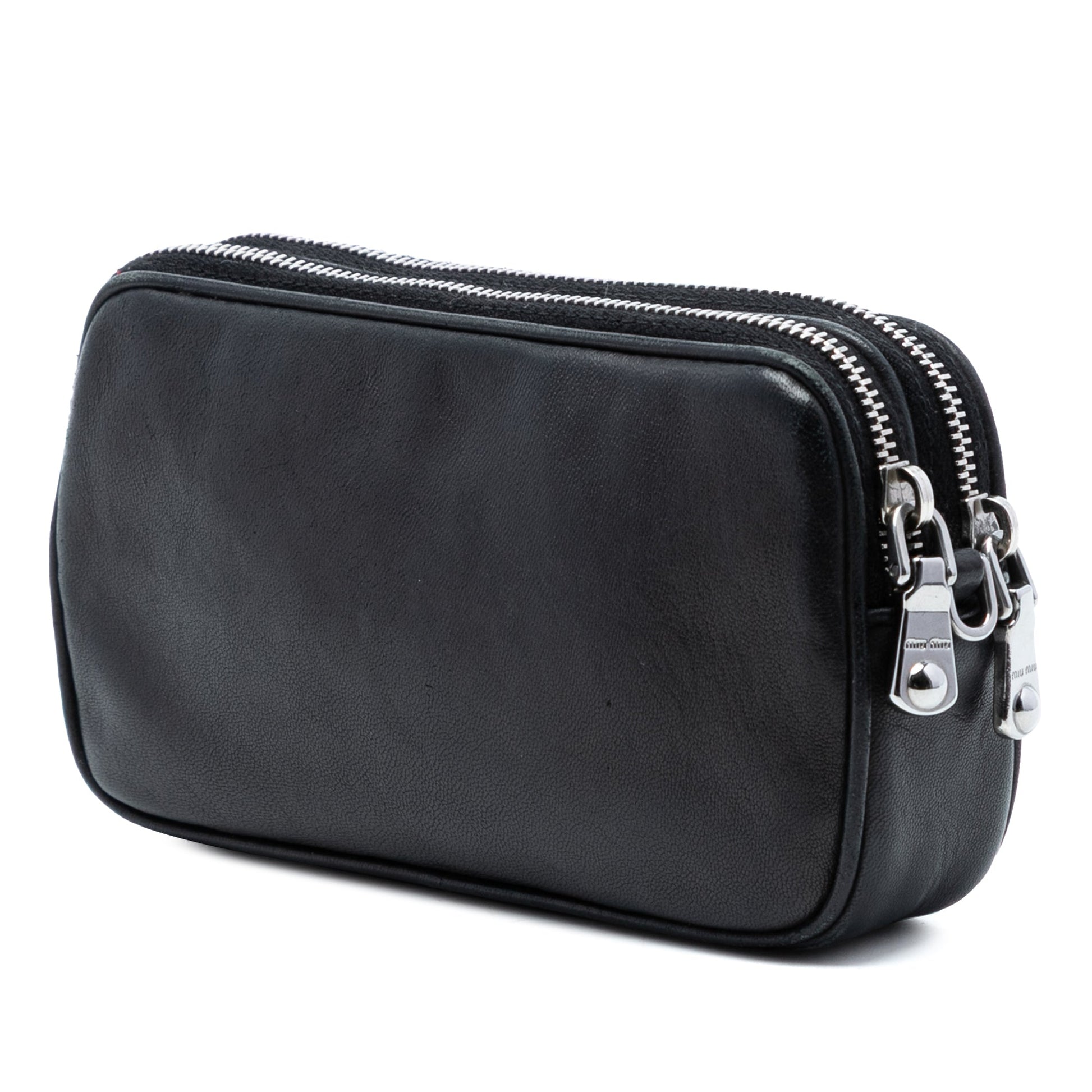 Miu Miu Studded Leather Double Zip Crossbody