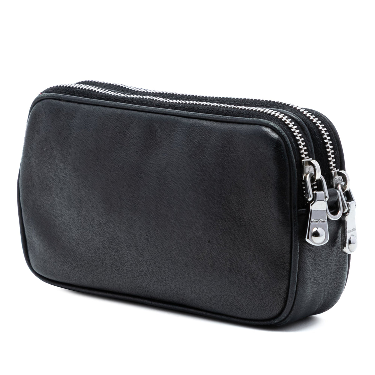 Miu Miu Studded Leather Double Zip Crossbody