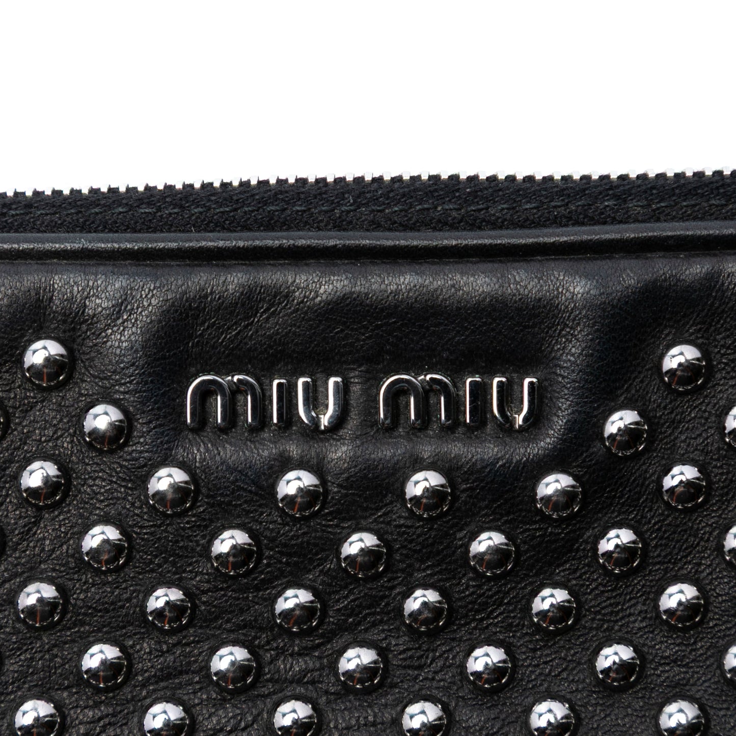 Miu Miu Studded Leather Double Zip Crossbody