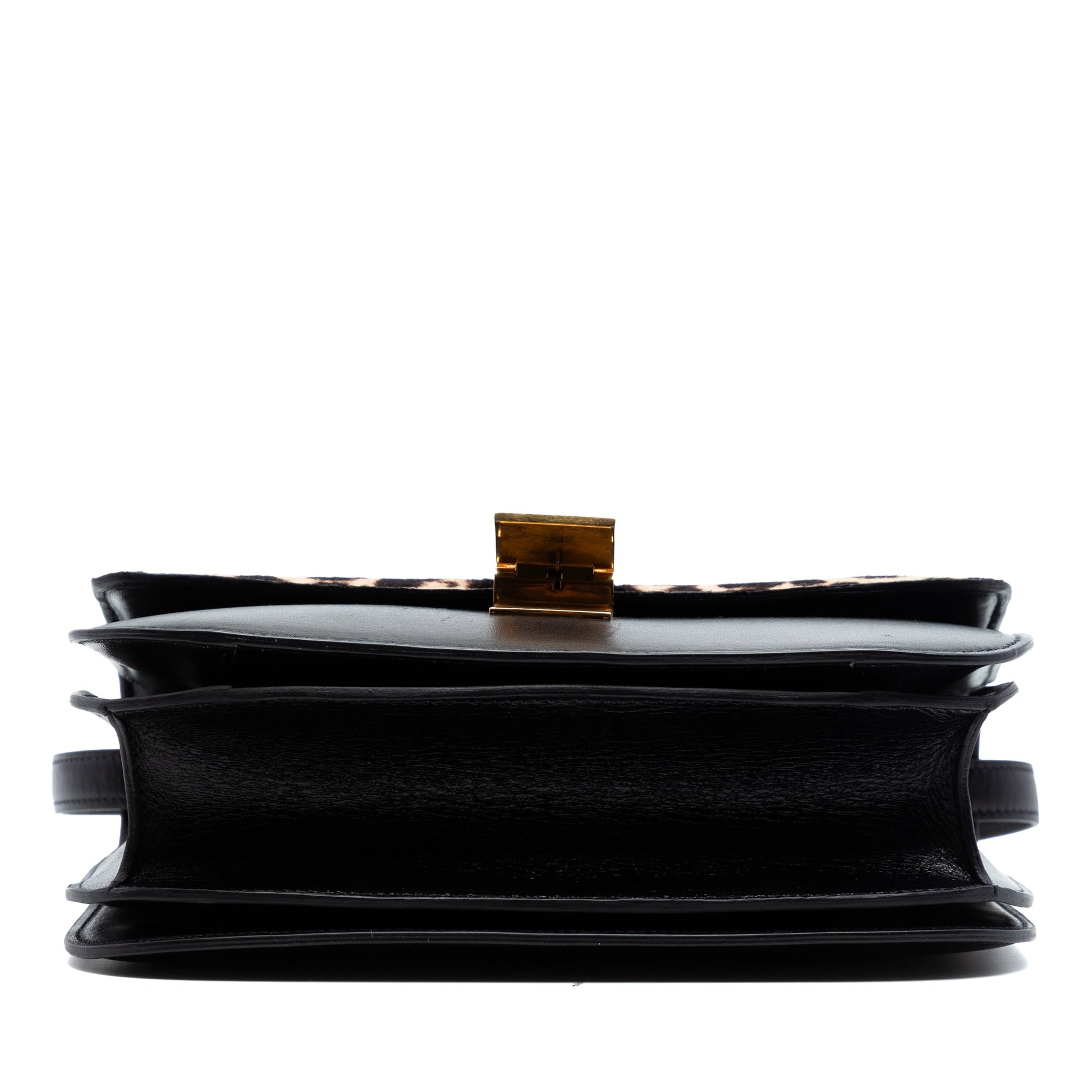 Celine Medium Calfskin and Leopard Print Pony Hair Classic Box