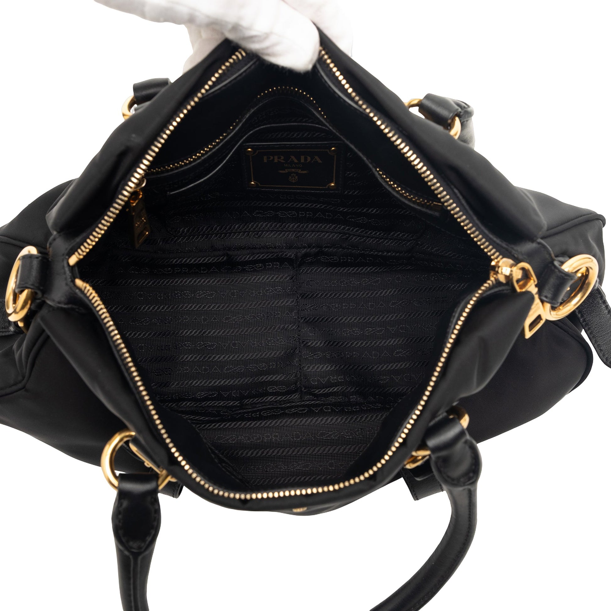 Soft Calf Trimmed Tessuto Satchel