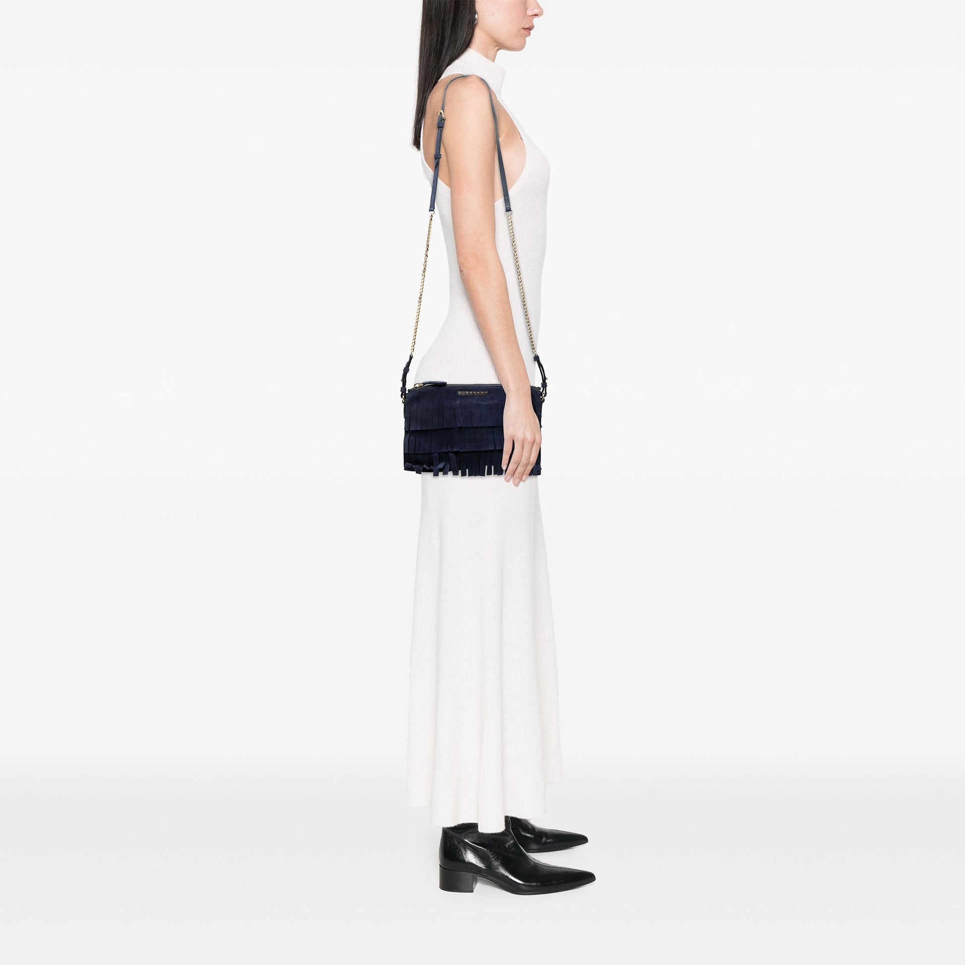 Burberry Suede Peyton Fringe Crossbody