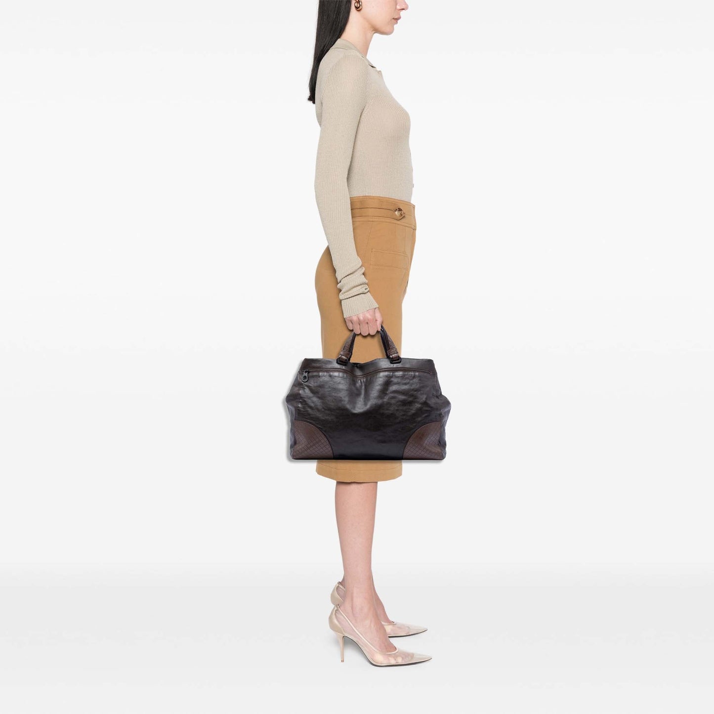 Bottega Veneta Intrecciomirage Trimmed Nappa Tote