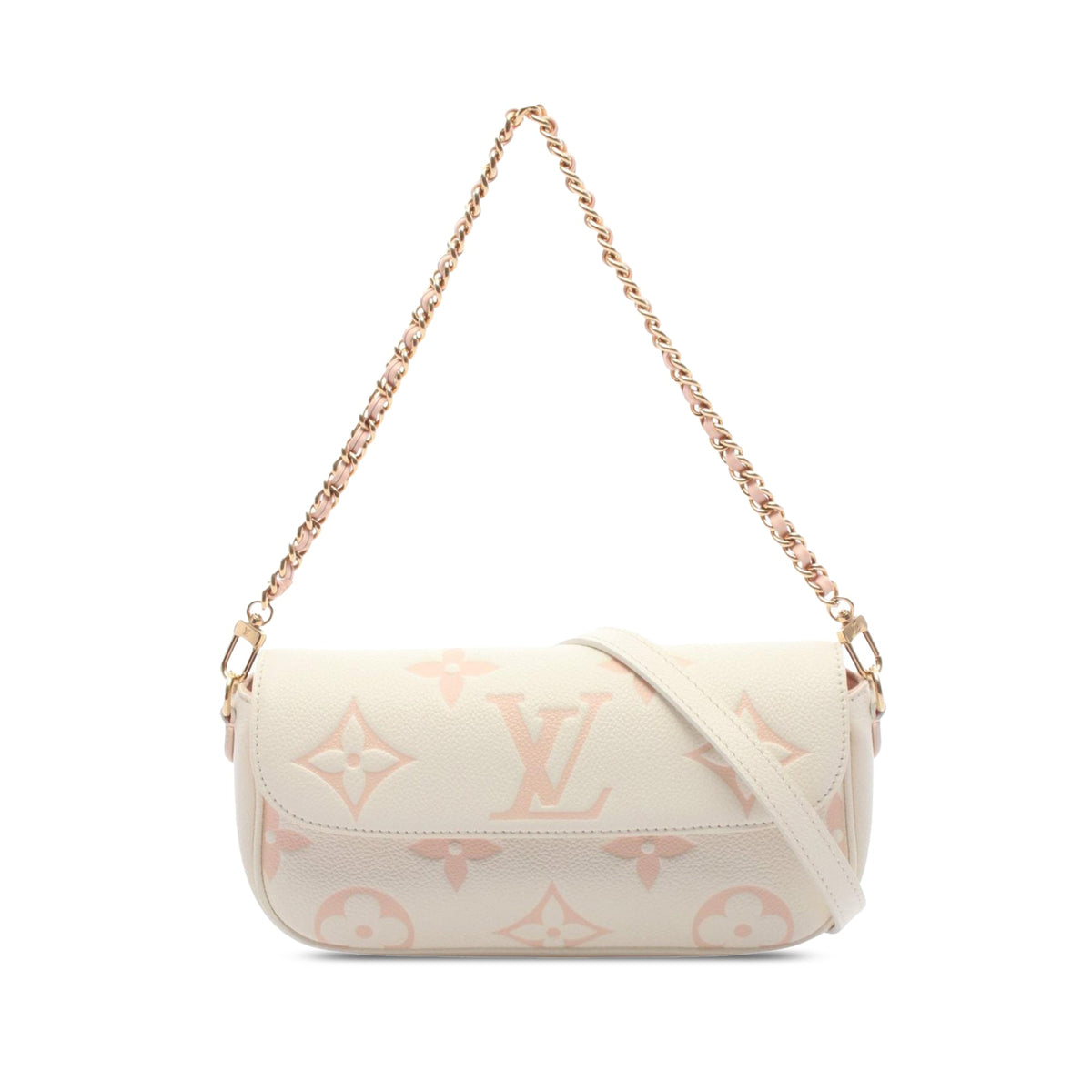 Louis Vuitton Monogram Empreinte Giant Ivy Wallet on Chain — White