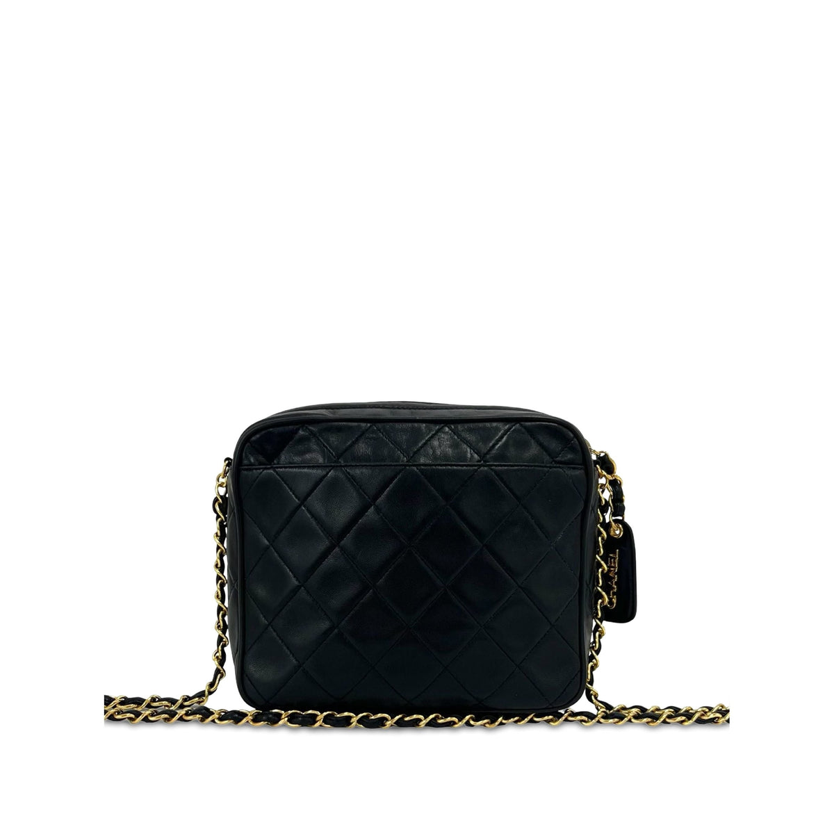 Chanel CC Quilted Lambskin Camera Bag — Black