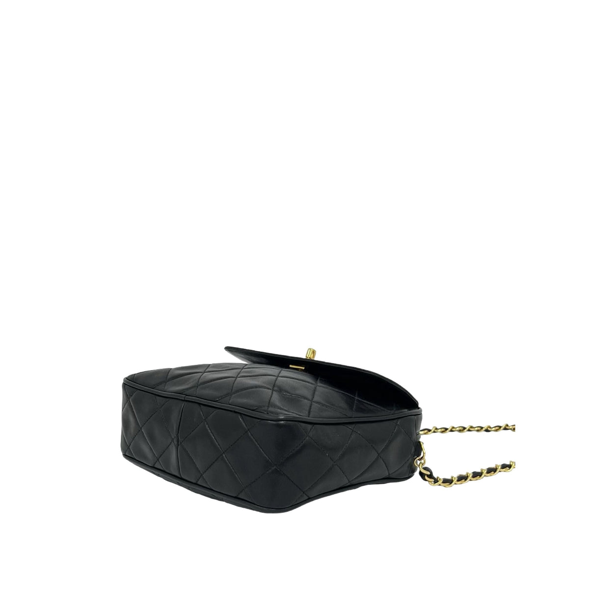 Chanel CC Quilted Lambskin Camera Bag — Black
