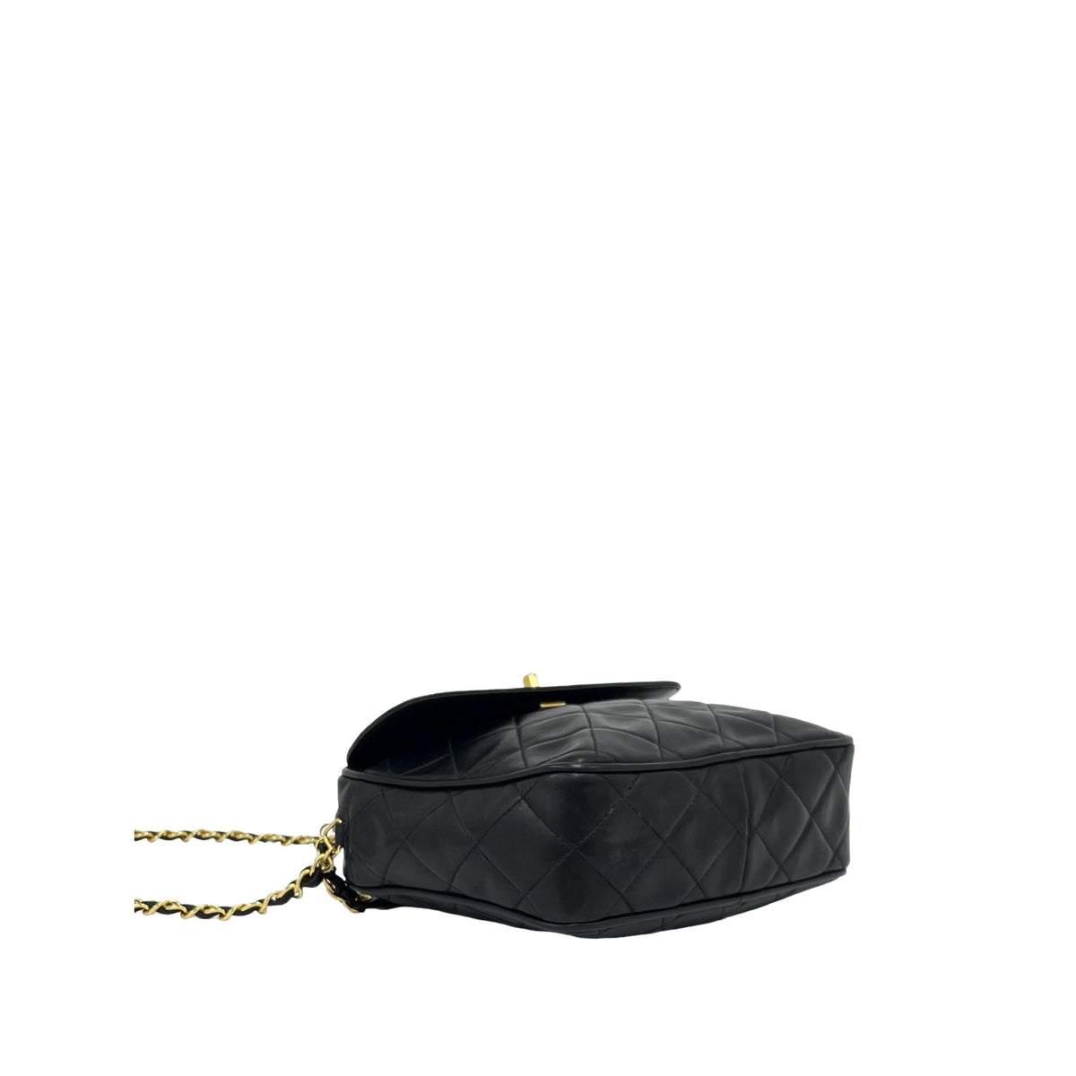 Chanel CC Quilted Lambskin Camera Bag — Black