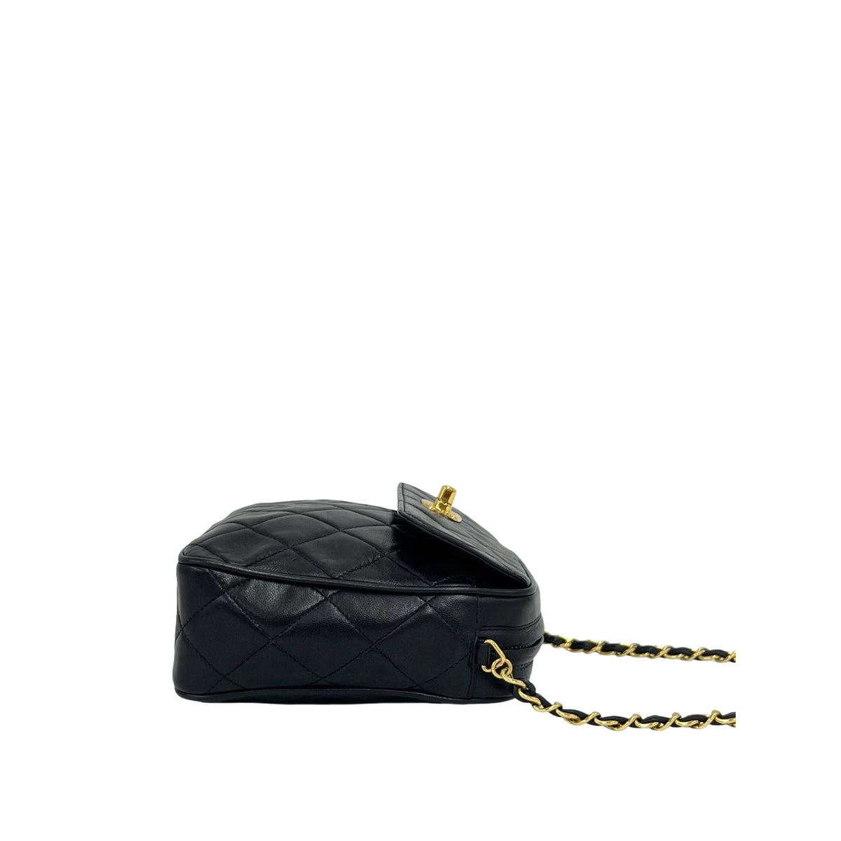Chanel CC Quilted Lambskin Camera Bag — Black