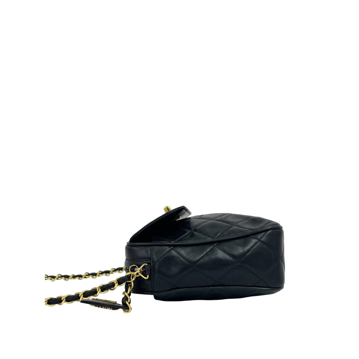 Chanel CC Quilted Lambskin Camera Bag — Black