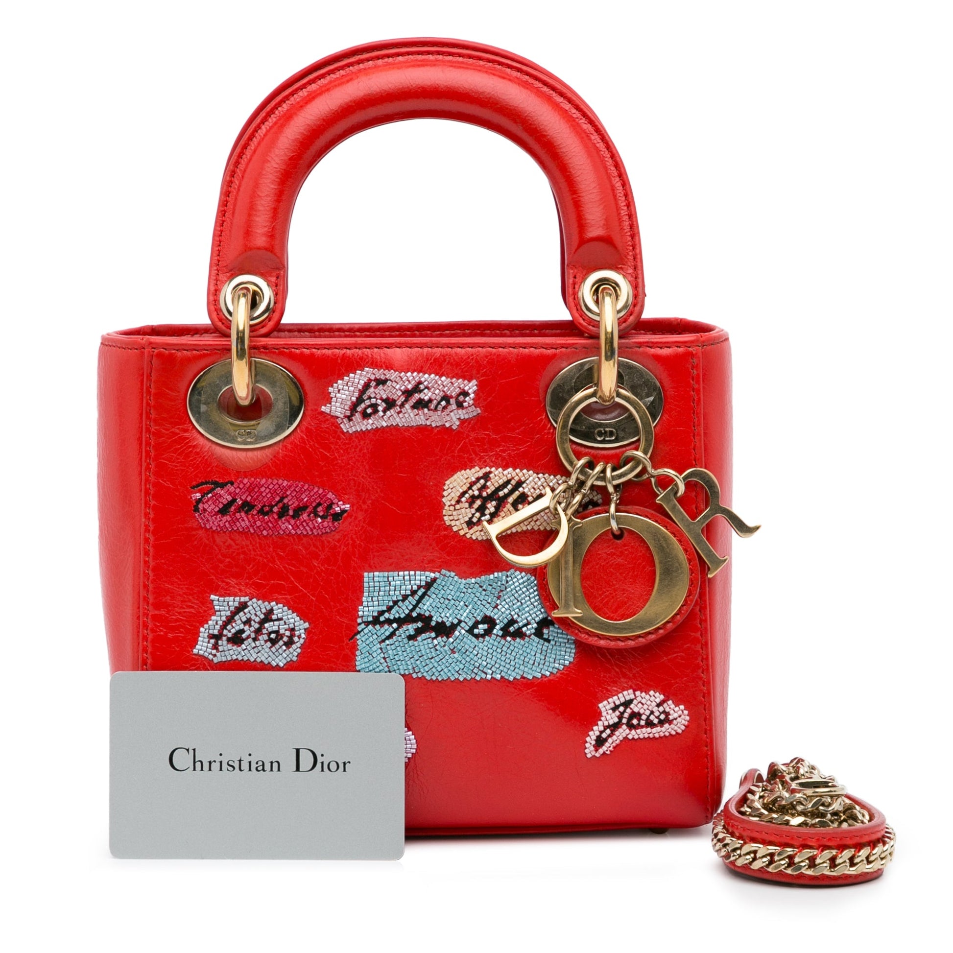 Dior Mini Calfskin Sequin Embellished Lady Dior