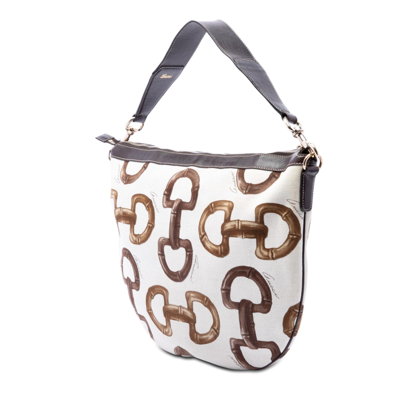Gucci Printed Canvas Horsebit Hobo