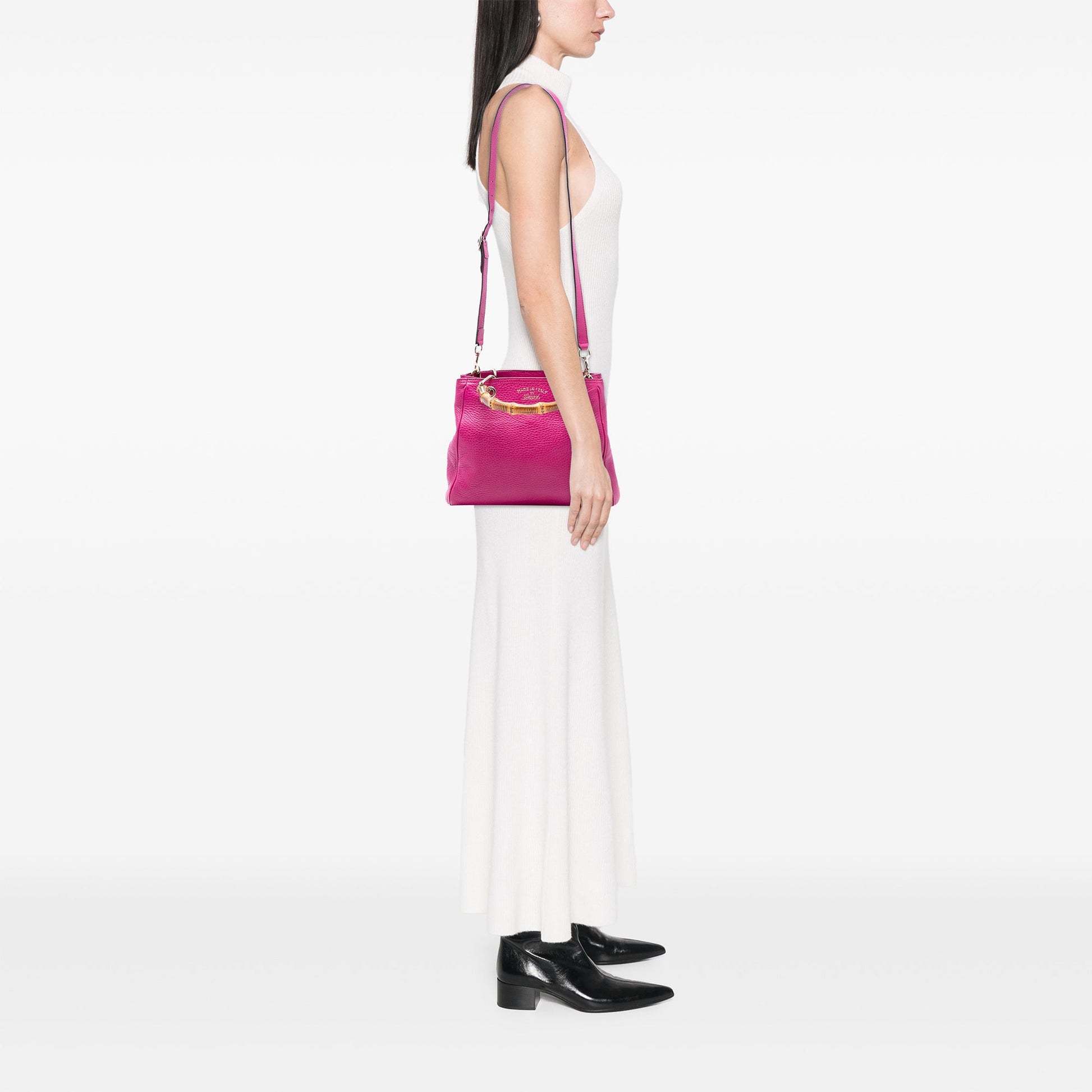 Gucci Small Calfskin Bamboo Shopper Satchel
