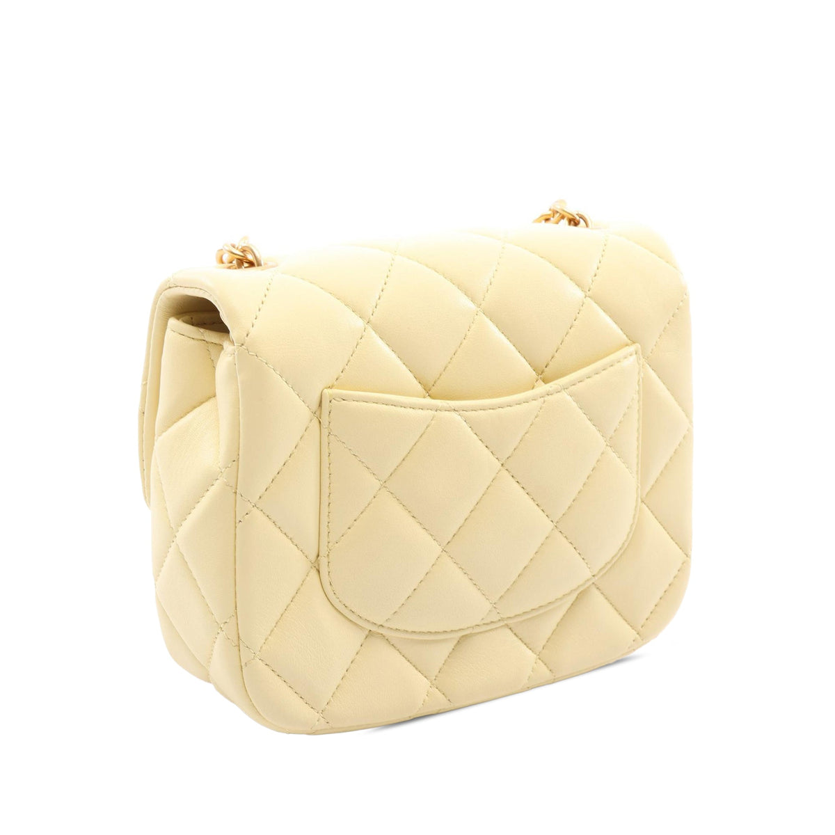 Chanel Mini Square Quilted Lambskin Jewel Single Flap — Yellow