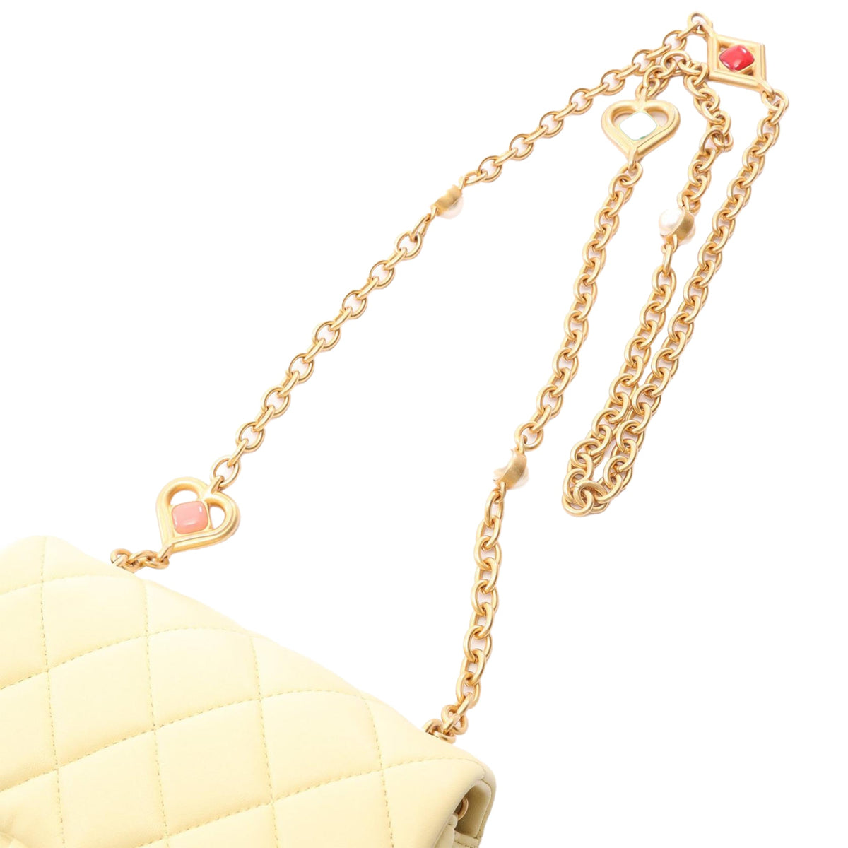 Chanel Mini Square Quilted Lambskin Jewel Single Flap — Yellow