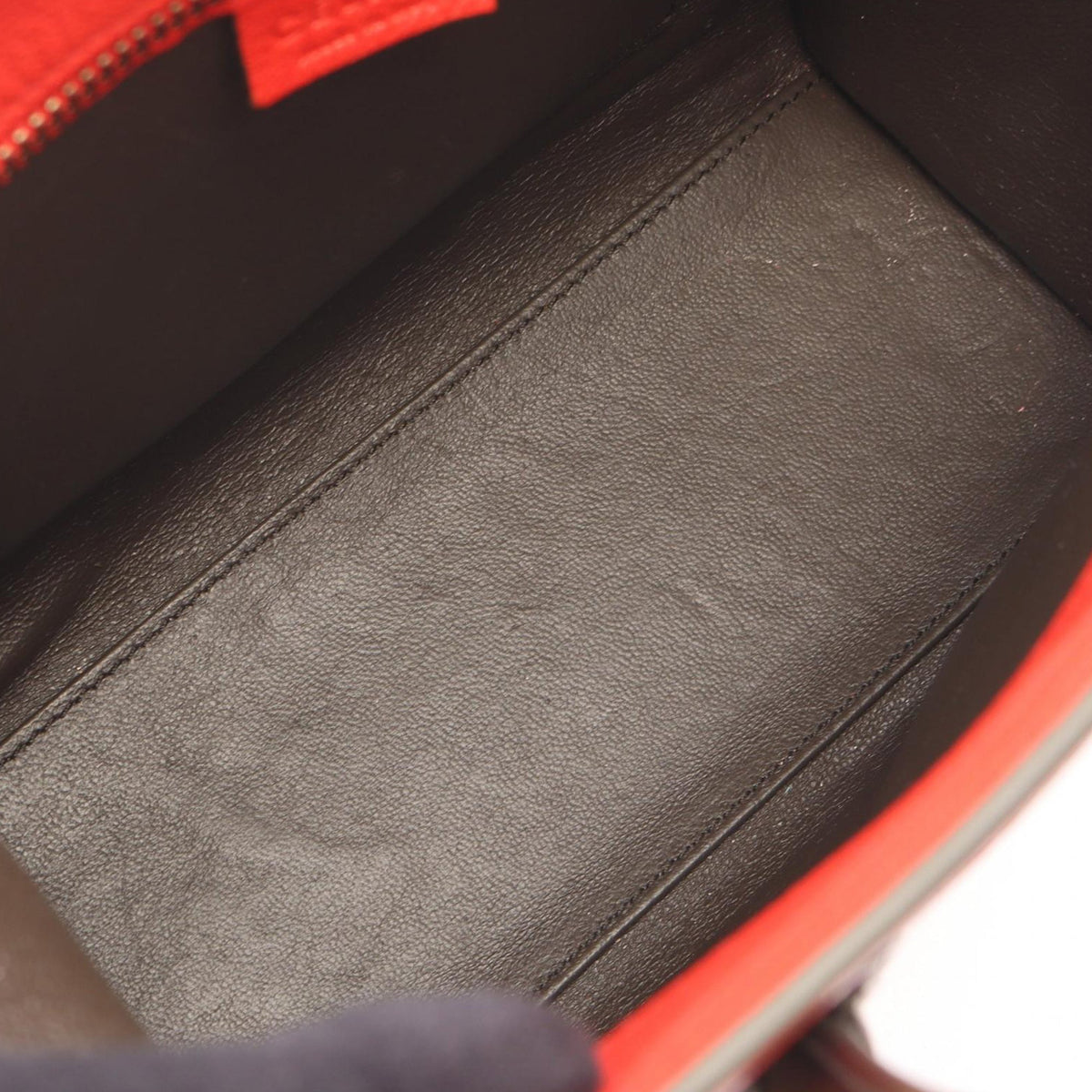 Celine Nano Bicolor Leather Luggage Tote — Red