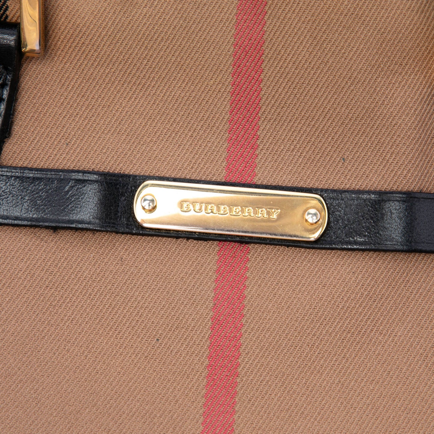 Burberry Small Leather Trimmed House Check Canvas Bridle Orchard Satchel