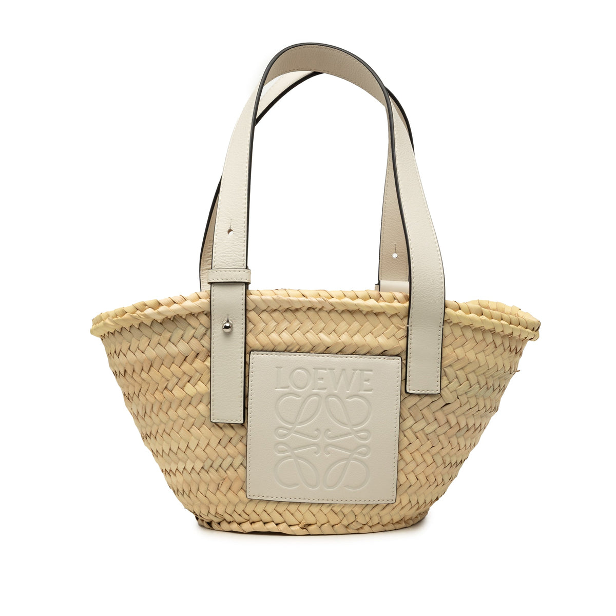 LOEWE Small Raffia Anagram Basket Tote