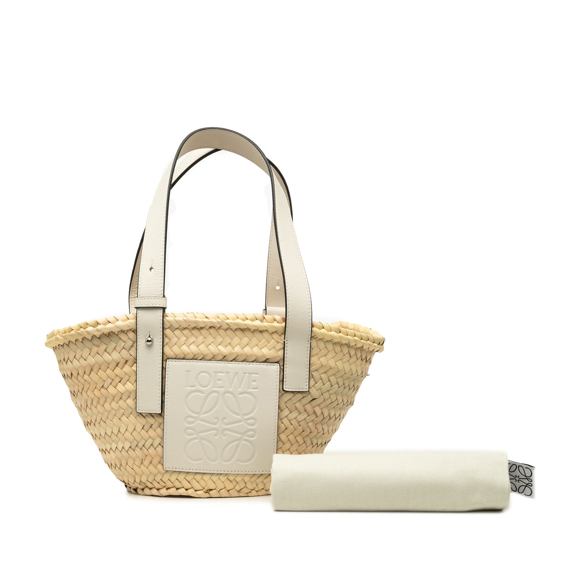 LOEWE Small Raffia Anagram Basket Tote