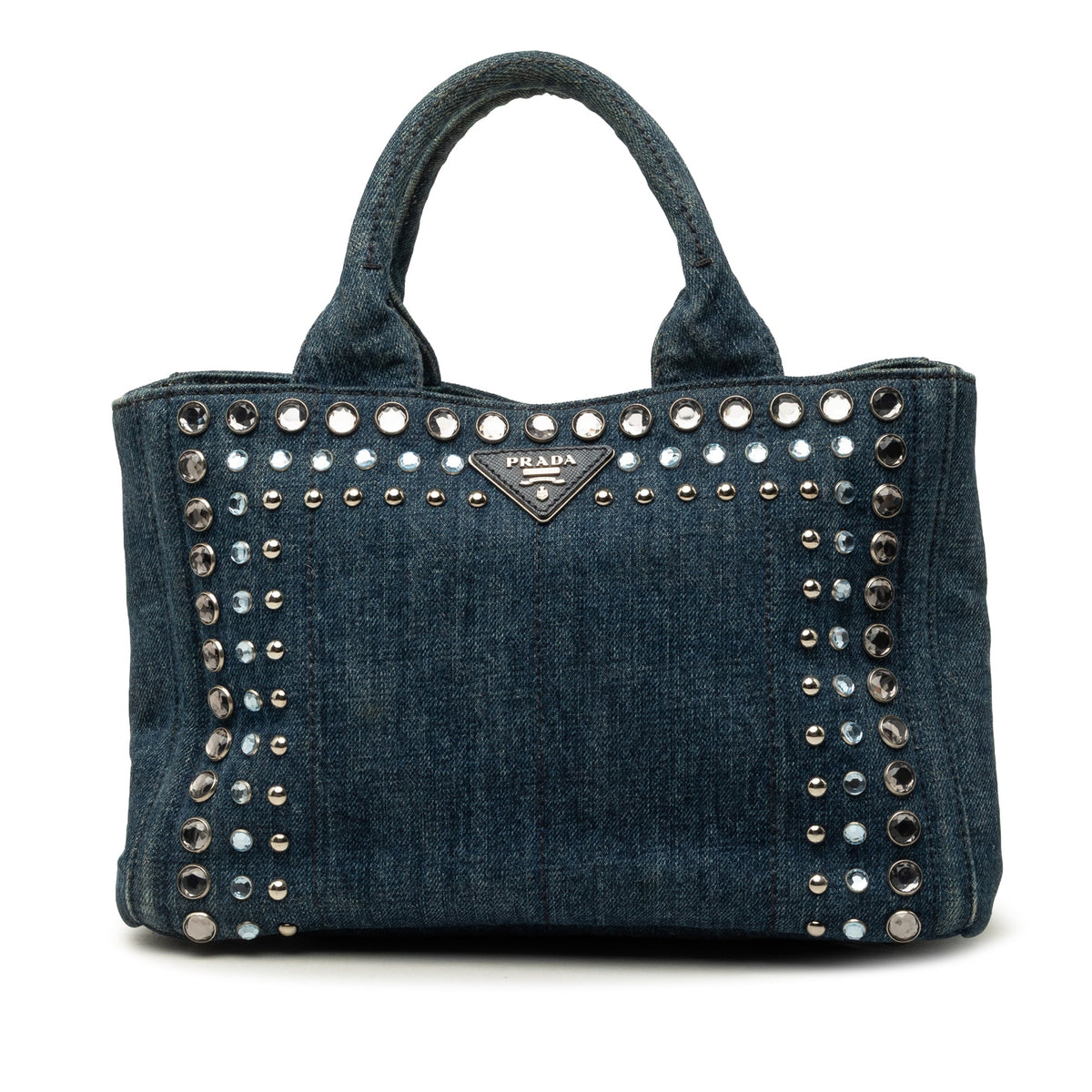 Prada Small Denim Canapa Bijoux Satchel