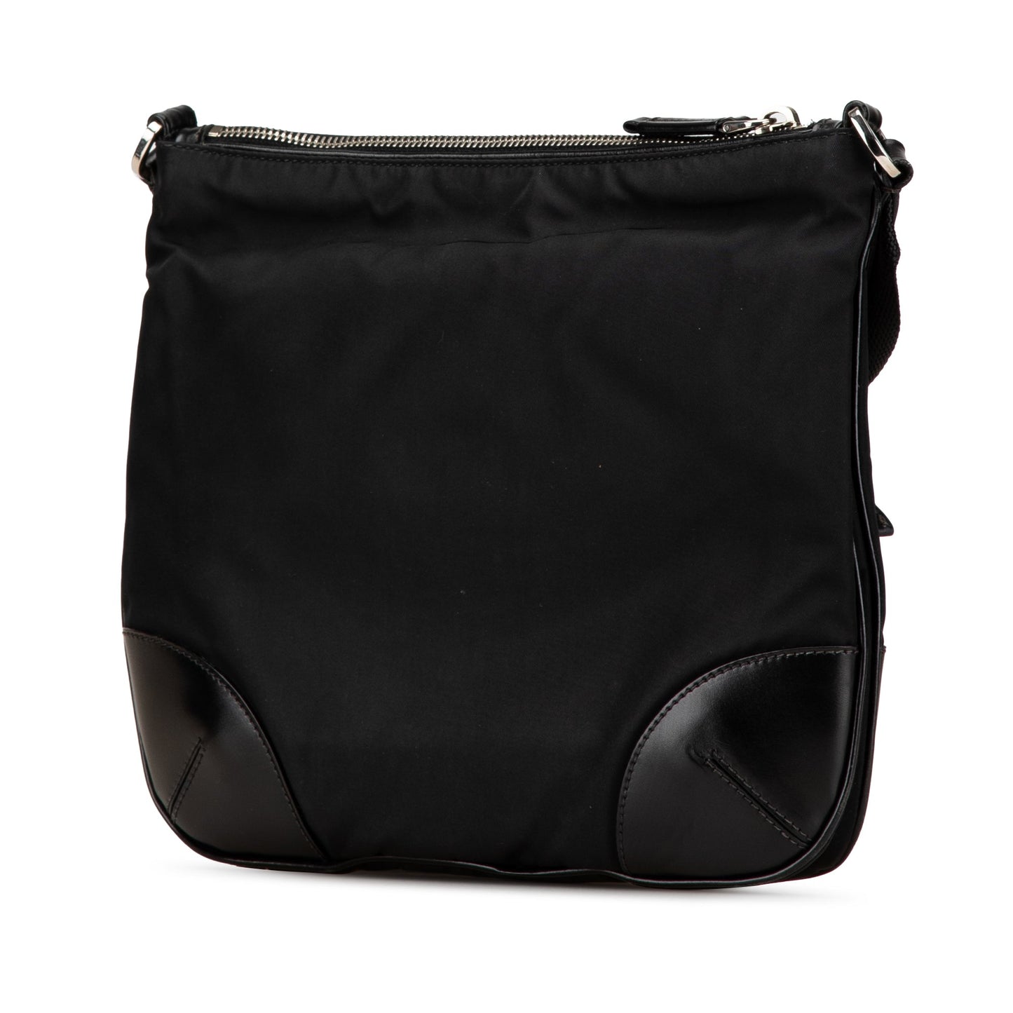 Prada Vitello Trimmed Tessuto Zip Top Crossbody