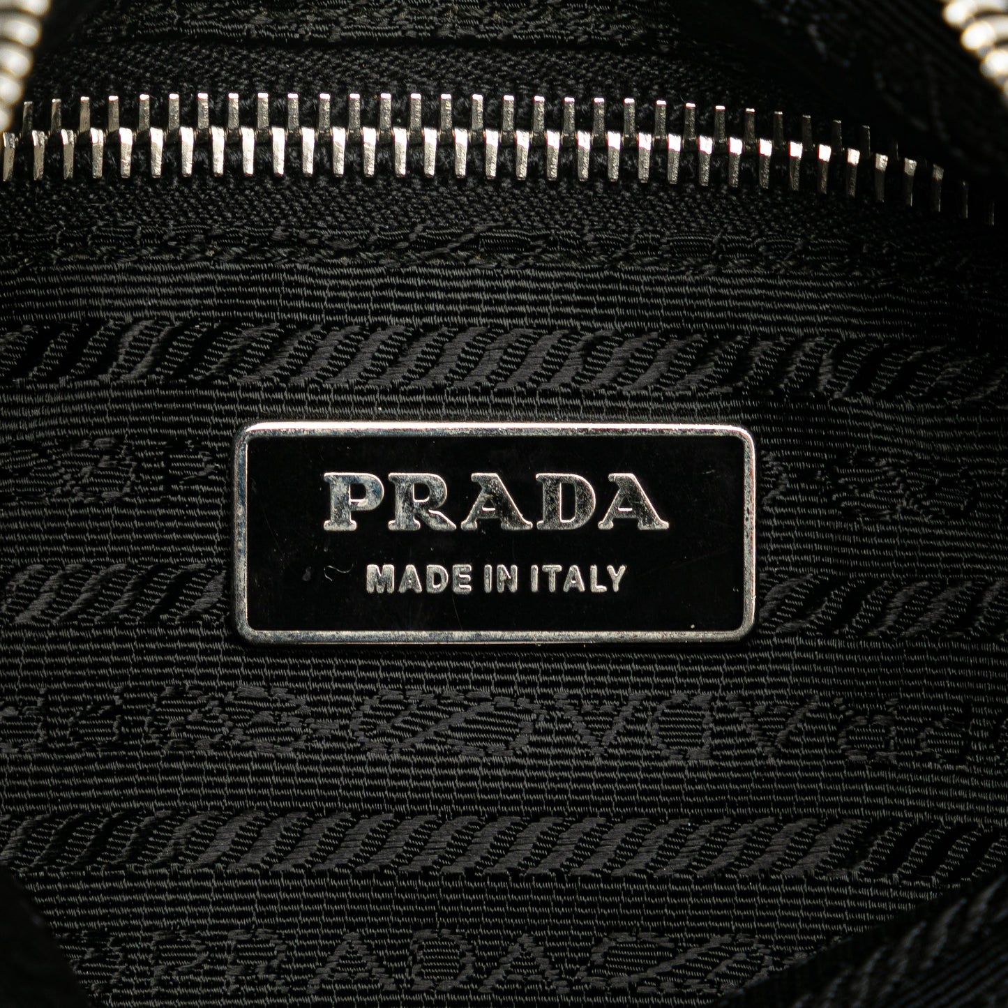 Prada Vitello Trimmed Tessuto Zip Top Crossbody