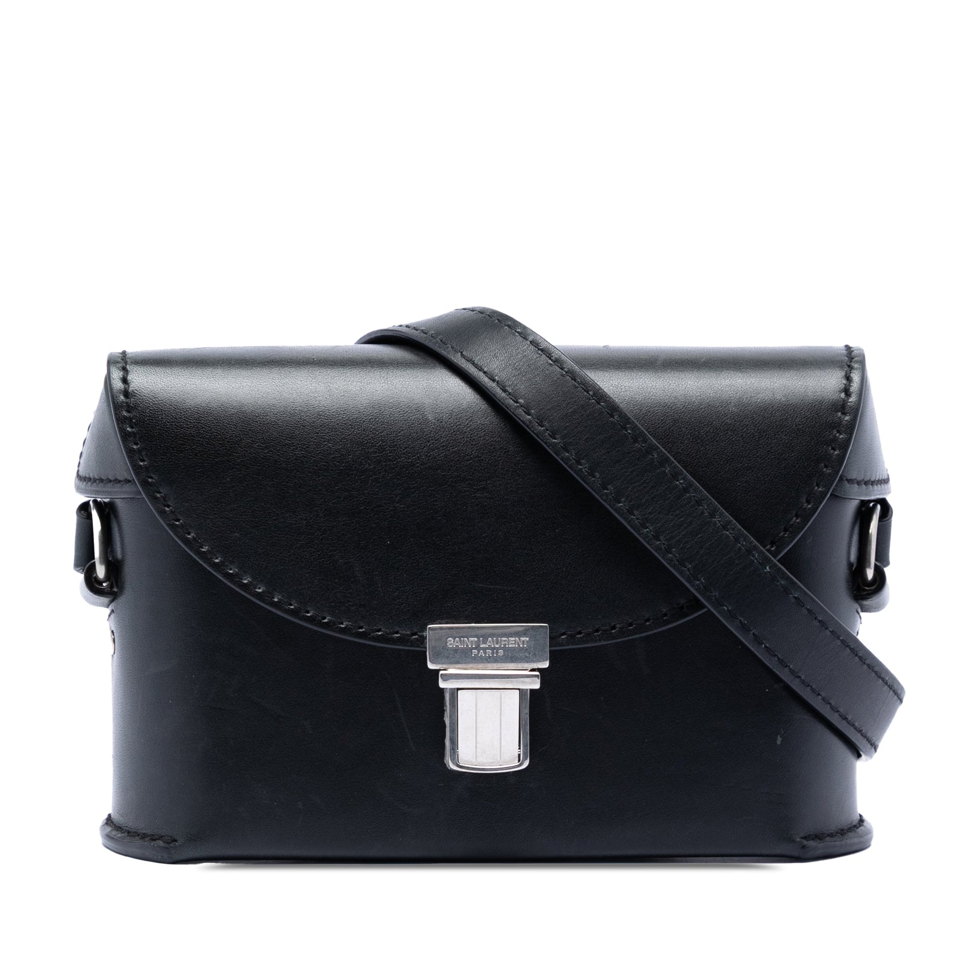 Saint Laurent Leather Tuc Box Crossbody