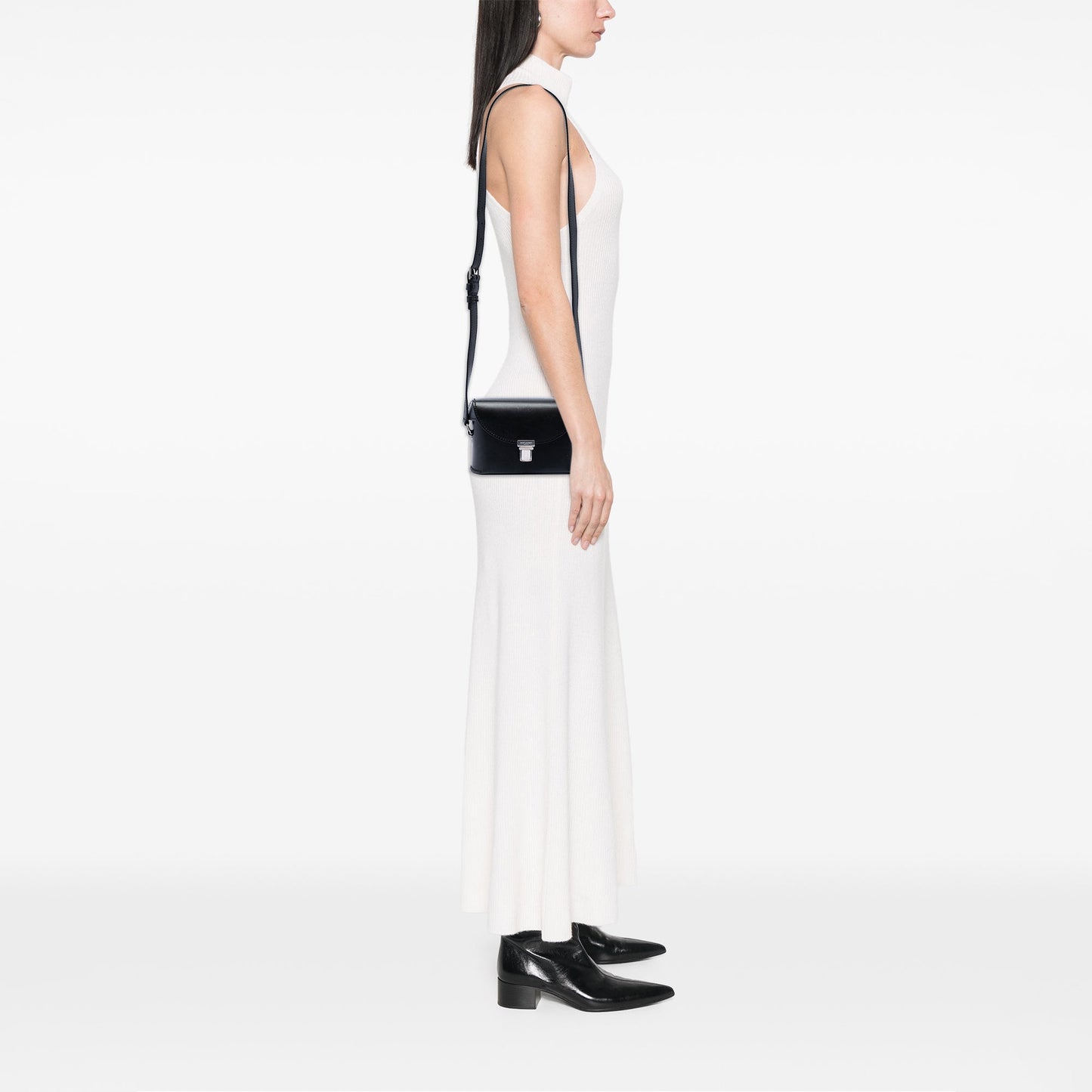 Saint Laurent Leather Tuc Box Crossbody