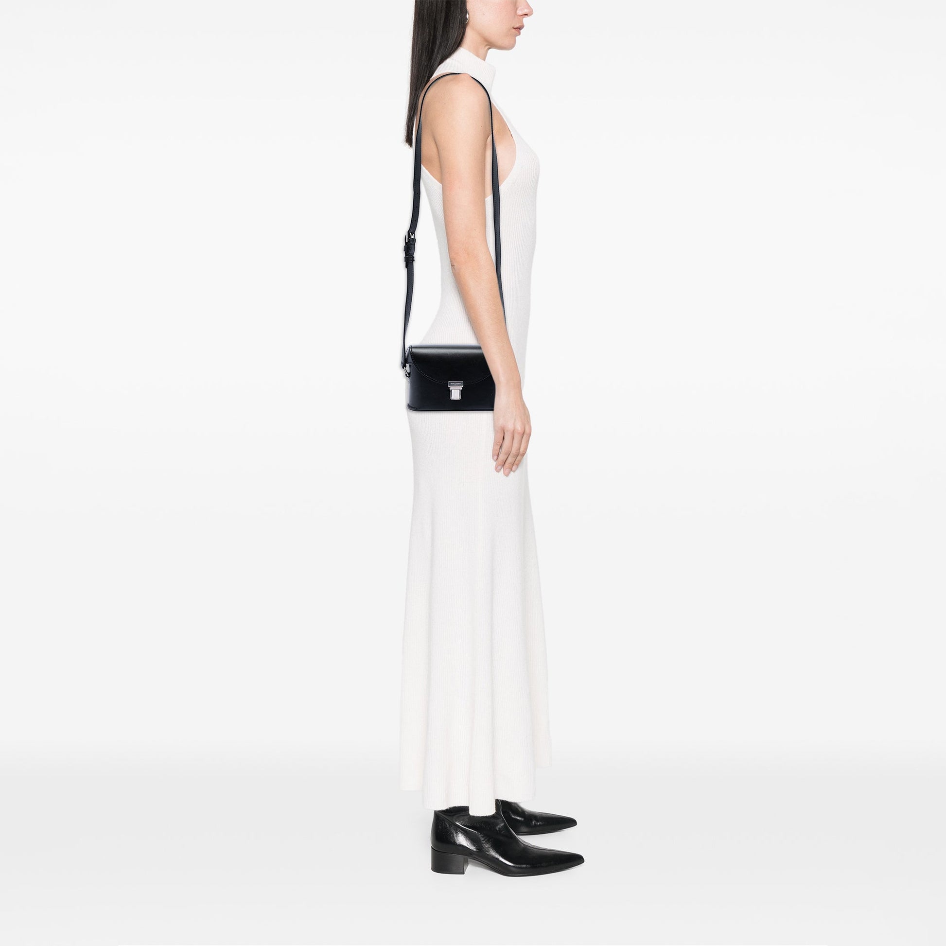Saint Laurent Leather Tuc Box Crossbody